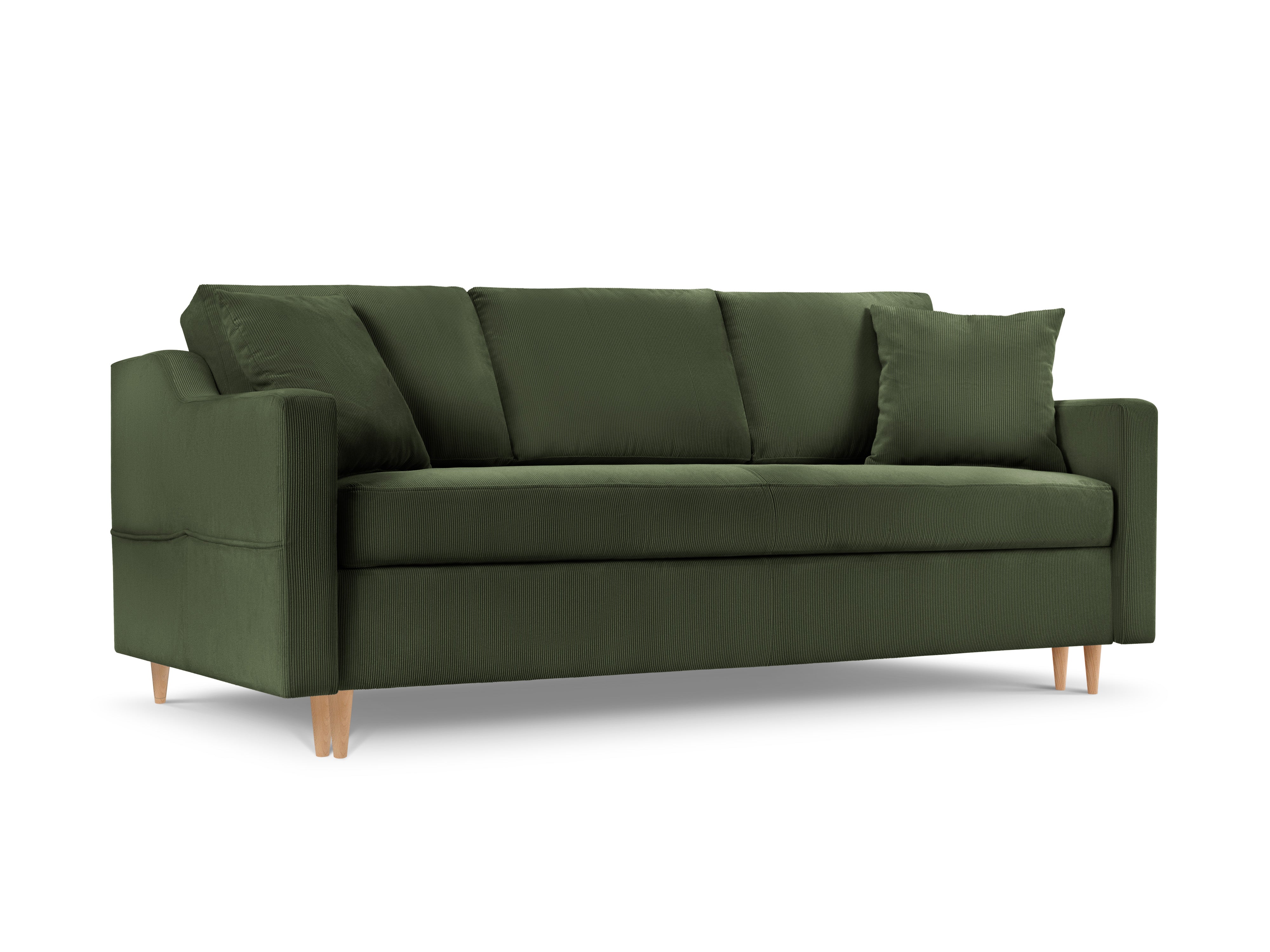 Sofa sztruksowa z funkcją spania ROSE butelkowa zieleń Mazzini Sofas    Eye on Design