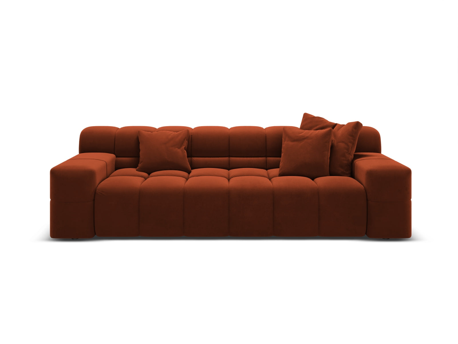 Sofa aksamitna 3-osobowa AGAVE ceglasty
