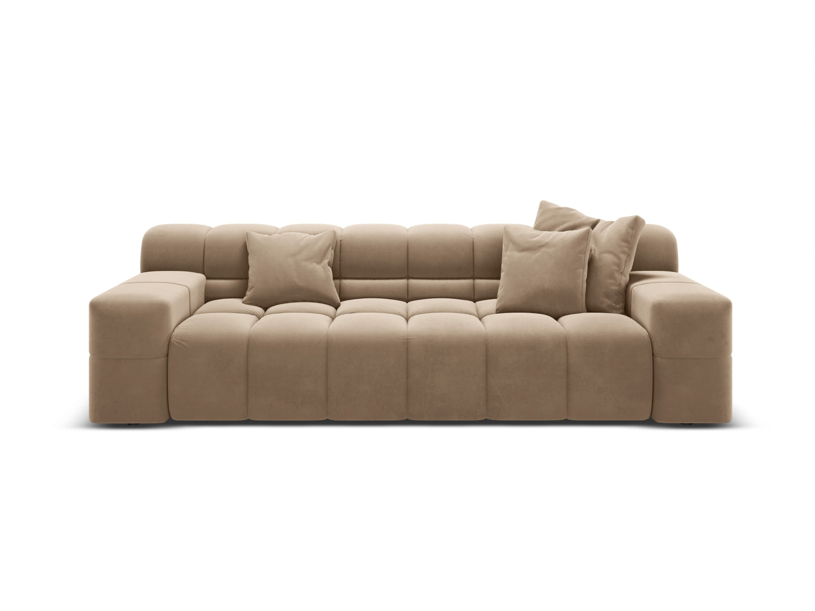 Sofa aksamitna 3-osobowa AGAVE beżowy