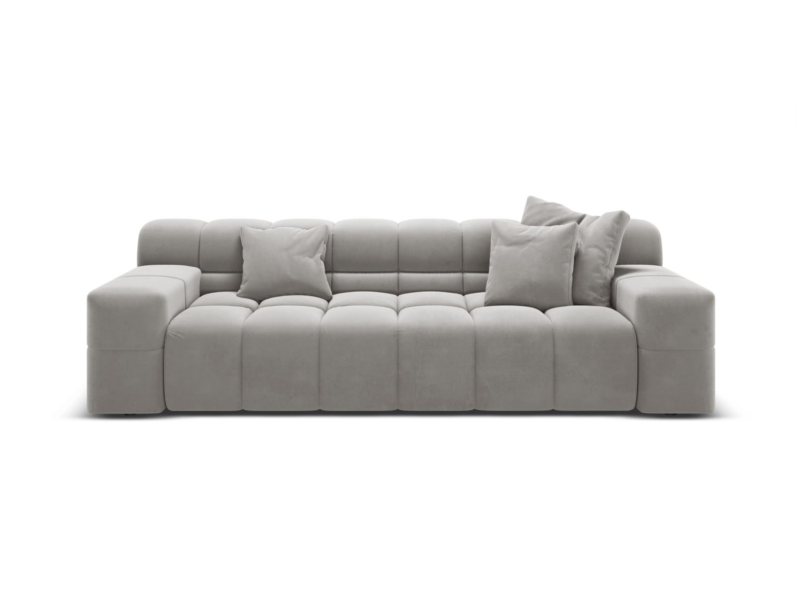 Sofa aksamitna 3-osobowa AGAVE szary
