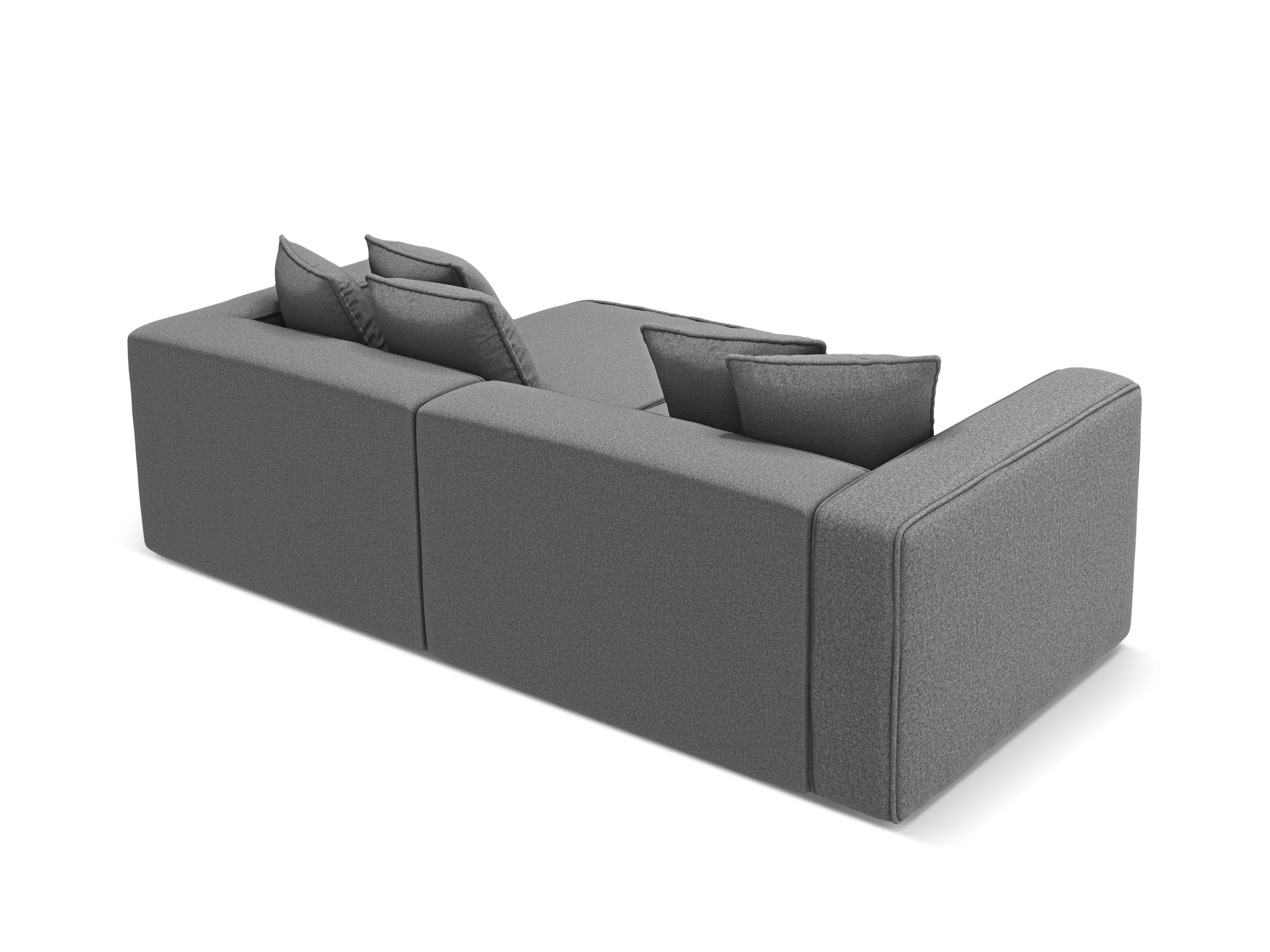 Right-sided corner sofa bed RIBES gray chenille