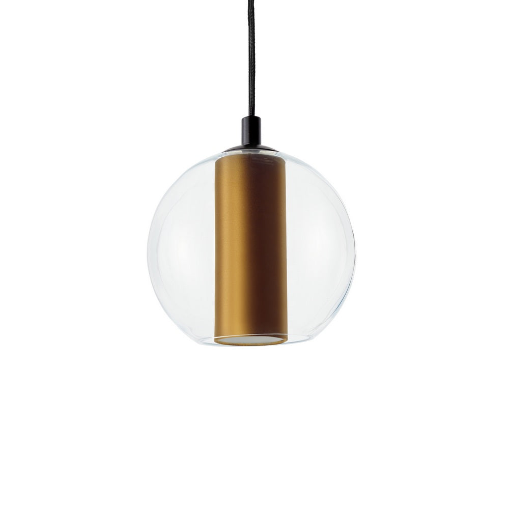 Lampa wisząca MERIDA złoty z czarnym wykończeniem