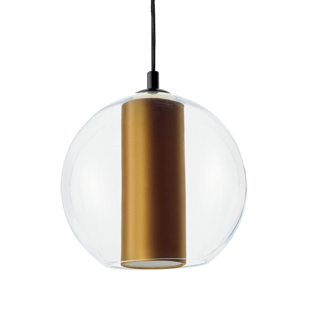Lampa wisząca MERIDA złoty z czarnym wykończeniem