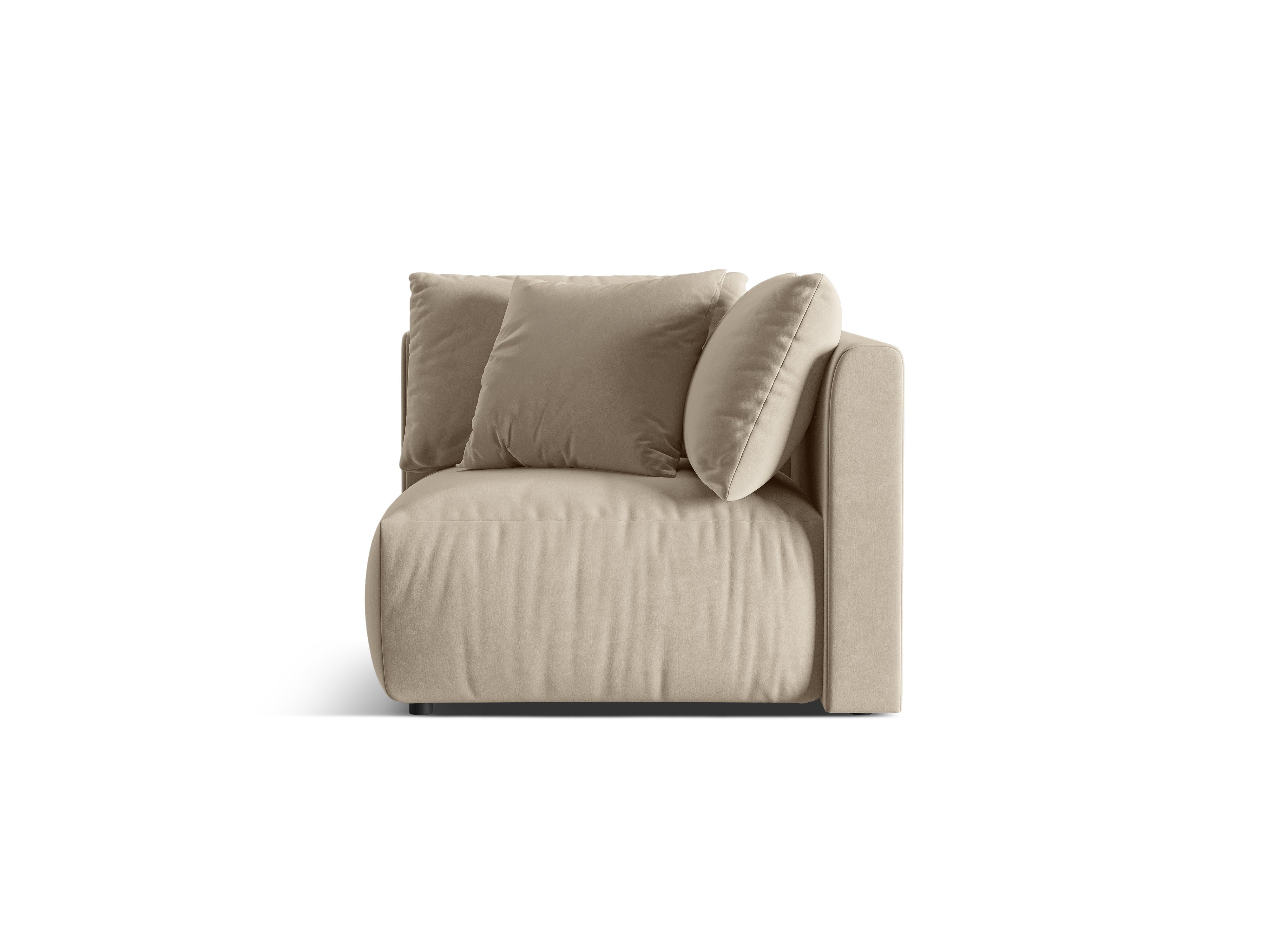 Sofa modułowa aksamitna CHRIS - element narożny ecru