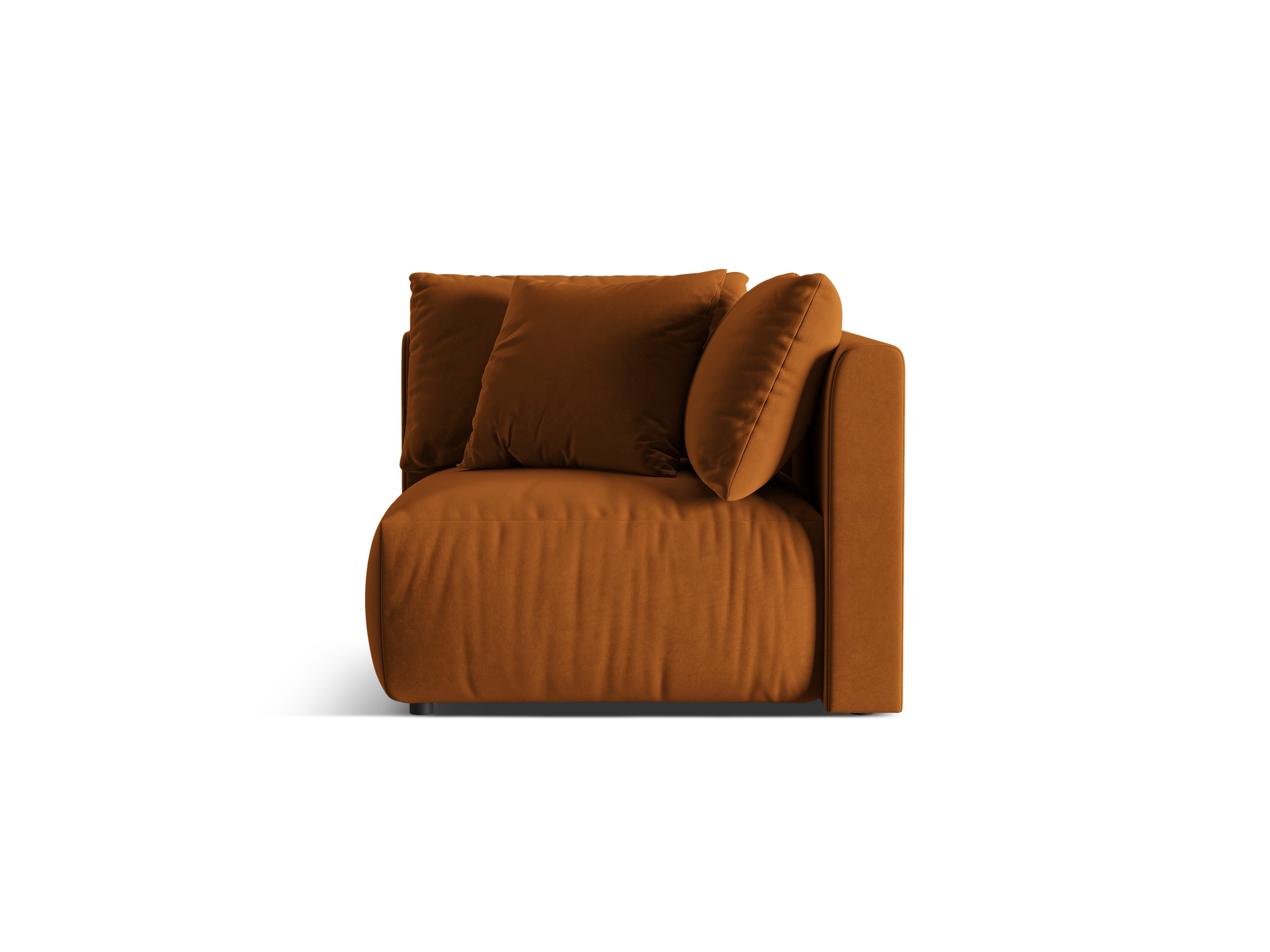 Sofa modułowa aksamitna CHRIS - element narożny terracotta