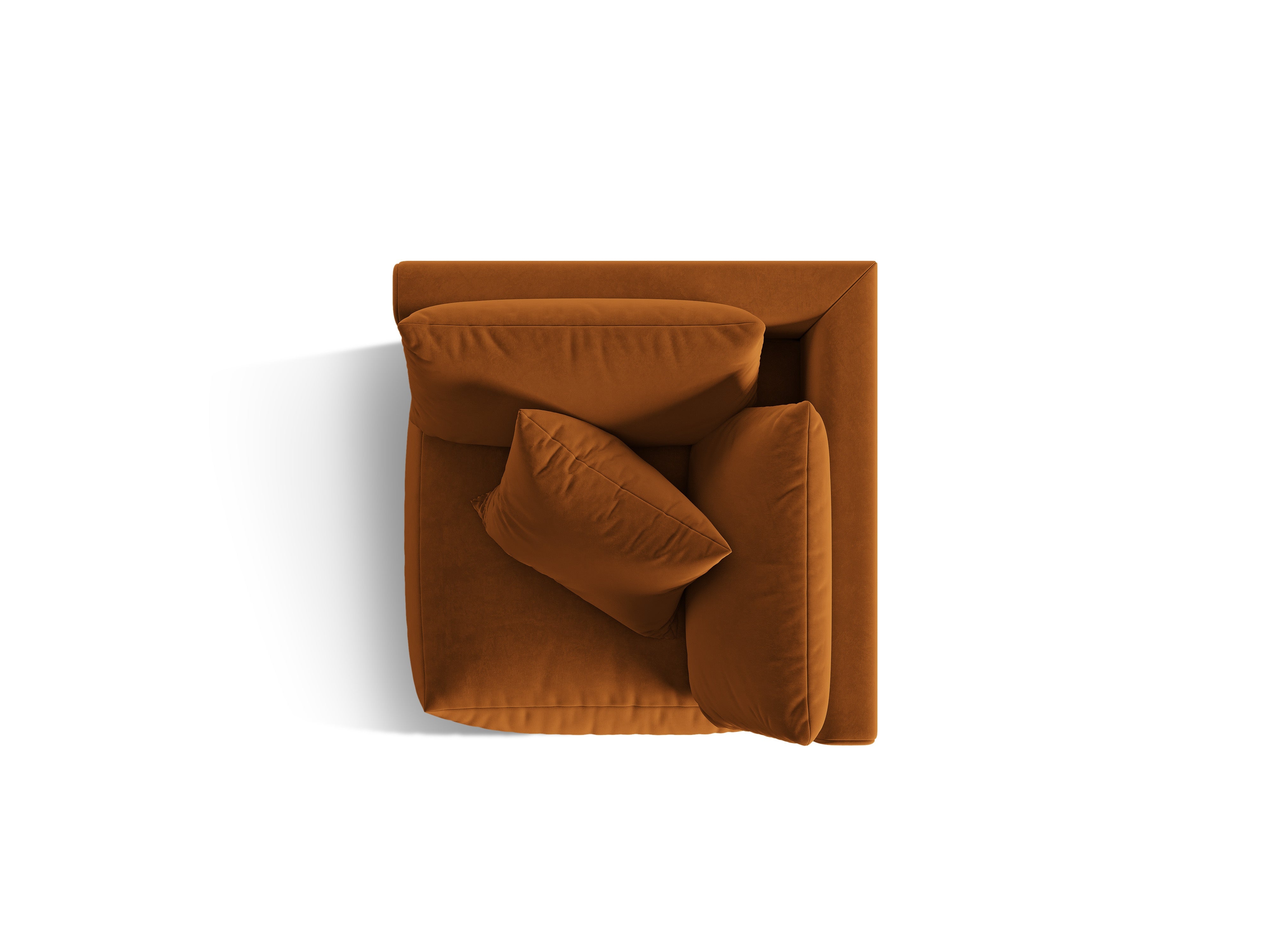 Sofa modułowa aksamitna CHRIS - element narożny terracotta