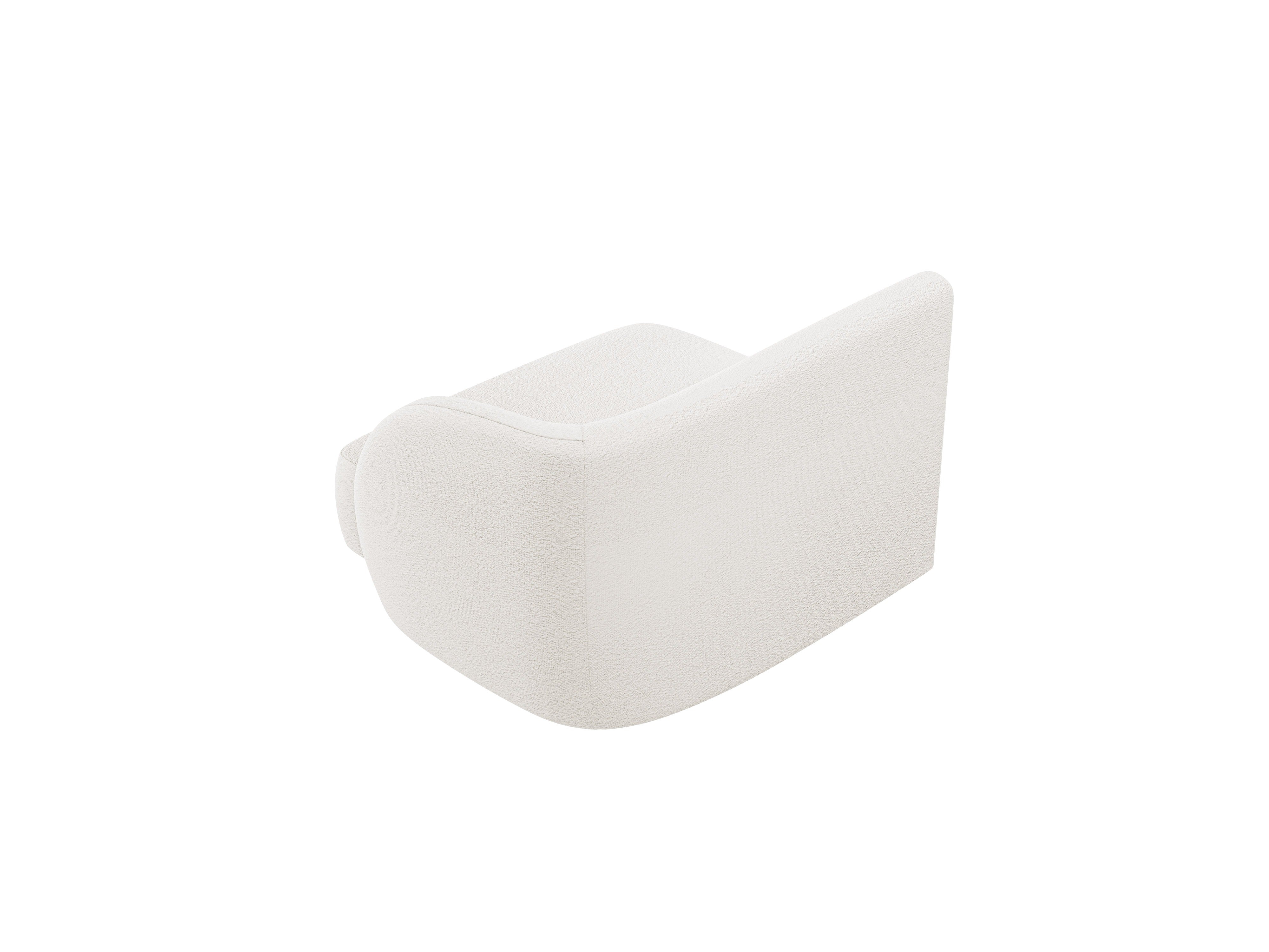 Sofa modułowa MILEY - moduł prawostronny biały boucle