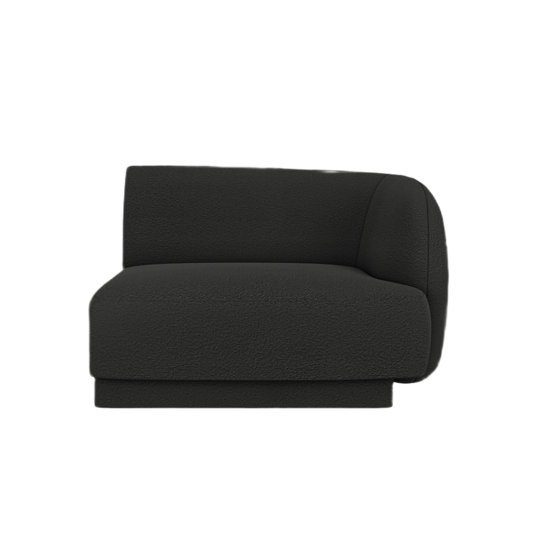 Sofa modułowa MILEY - moduł prawostronny czarny boucle
