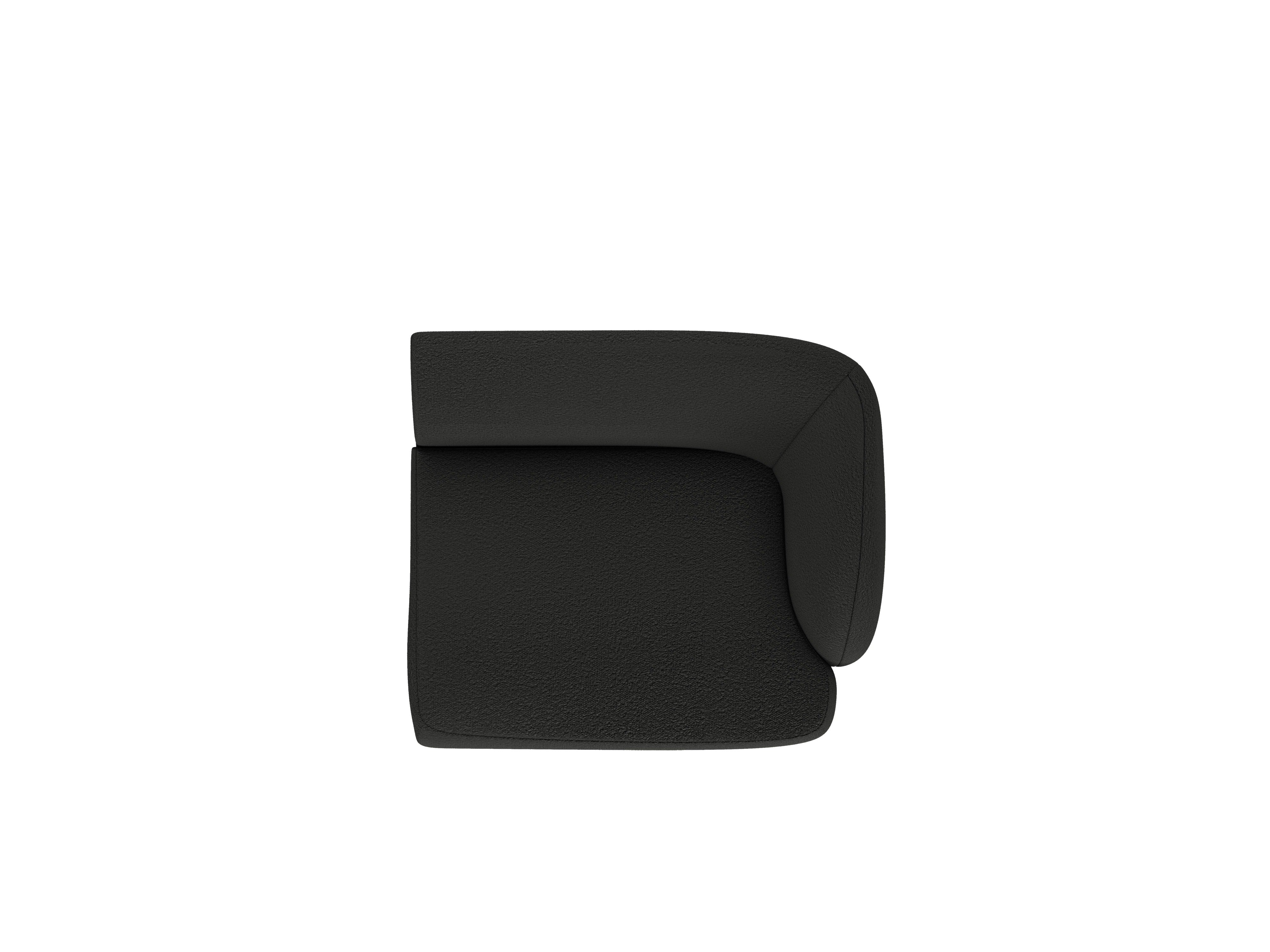 Sofa modułowa MILEY - moduł prawostronny czarny boucle