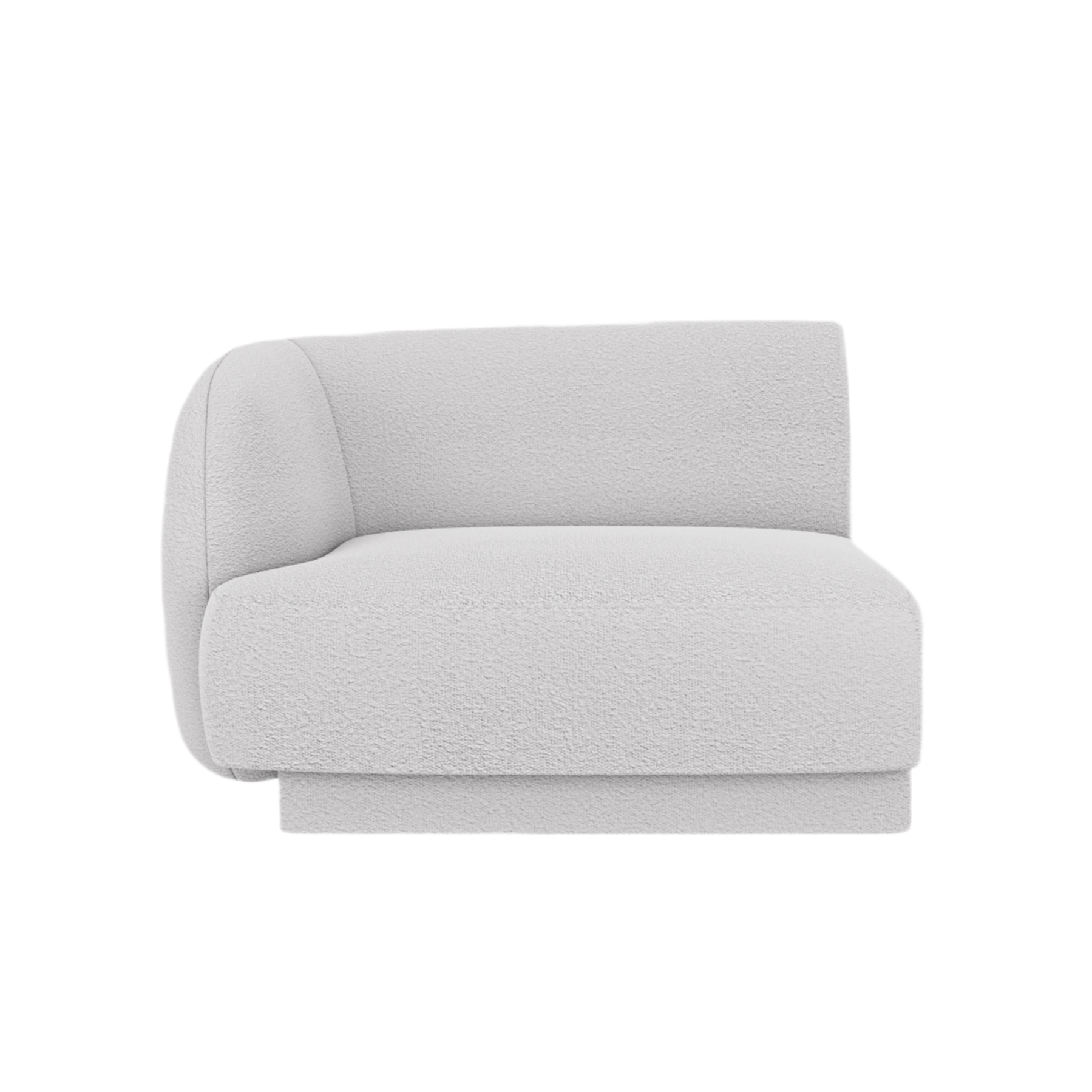 Sofa modułowa MILEY - moduł lewostronny jasnoszary boucle
