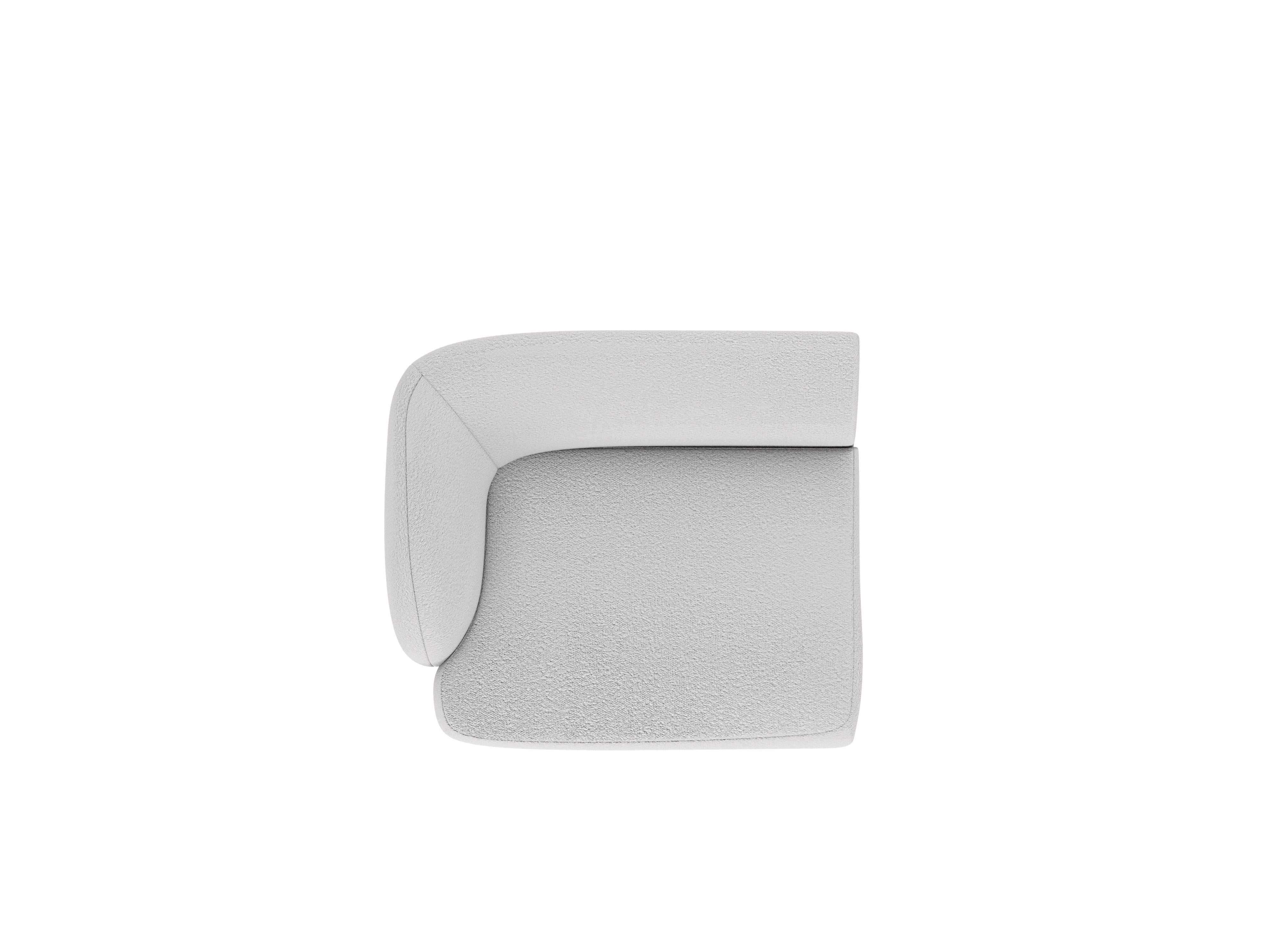 Sofa modułowa MILEY - moduł lewostronny jasnoszary boucle