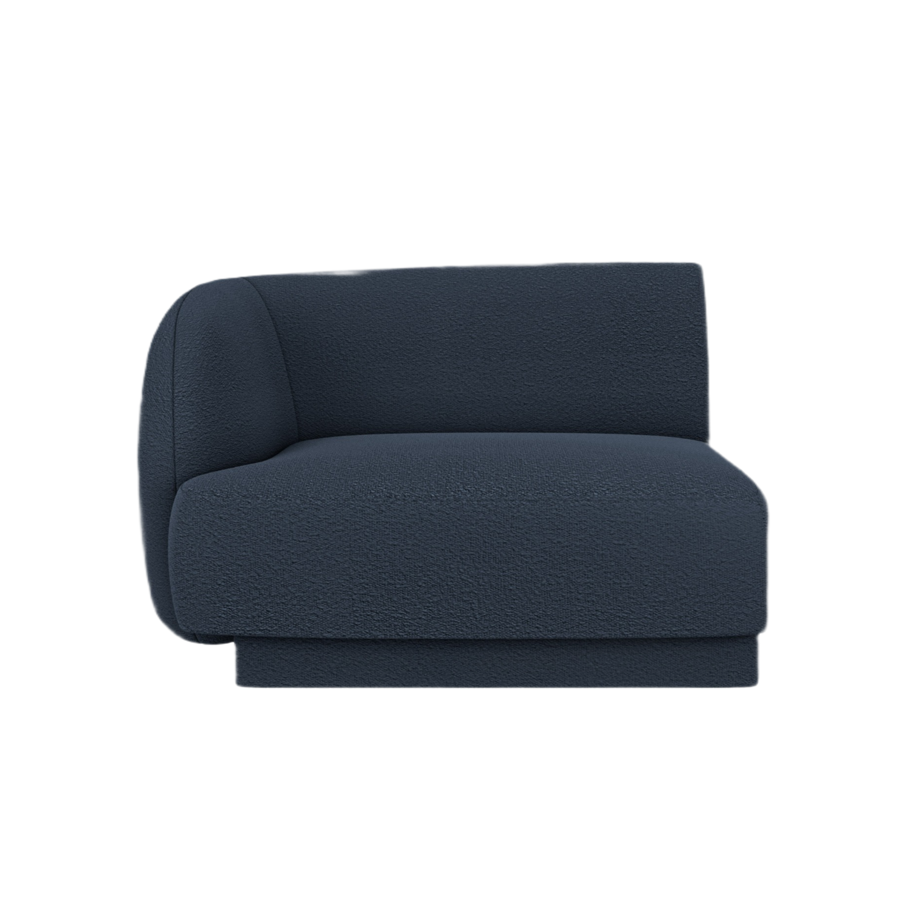 Sofa modułowa MILEY - moduł lewostronny ciemnoniebieski boucle