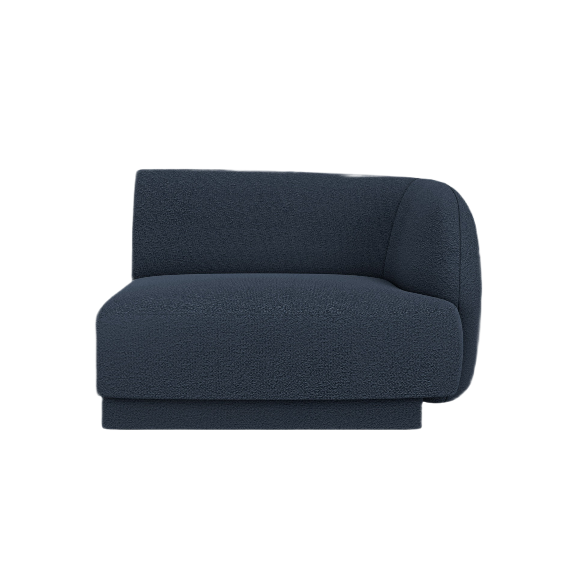 Sofa modułowa MILEY - moduł prawostronny ciemnoniebieski boucle