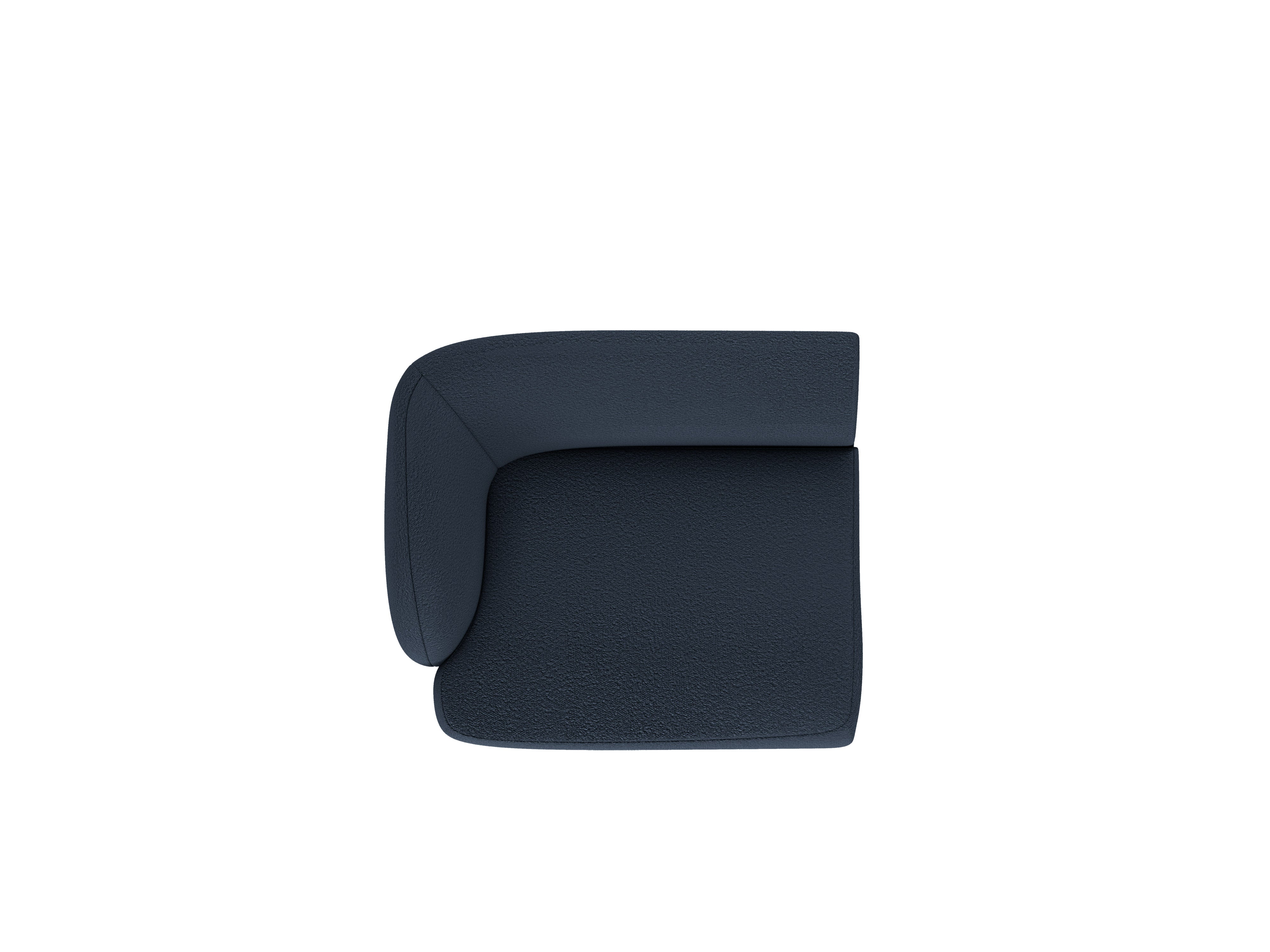 Sofa modułowa MILEY - moduł lewostronny ciemnoniebieski boucle