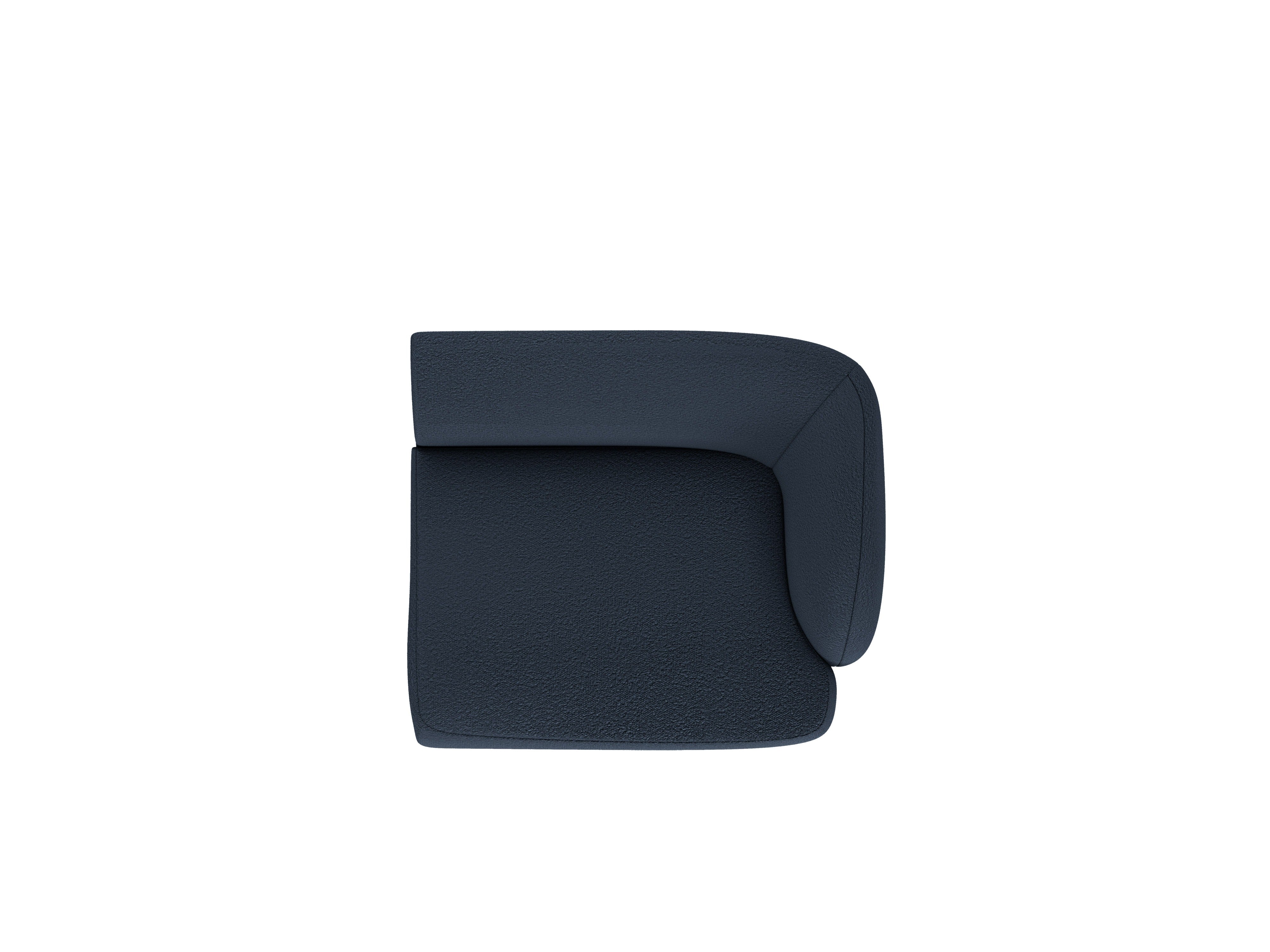 Sofa modułowa MILEY - moduł prawostronny ciemnoniebieski boucle