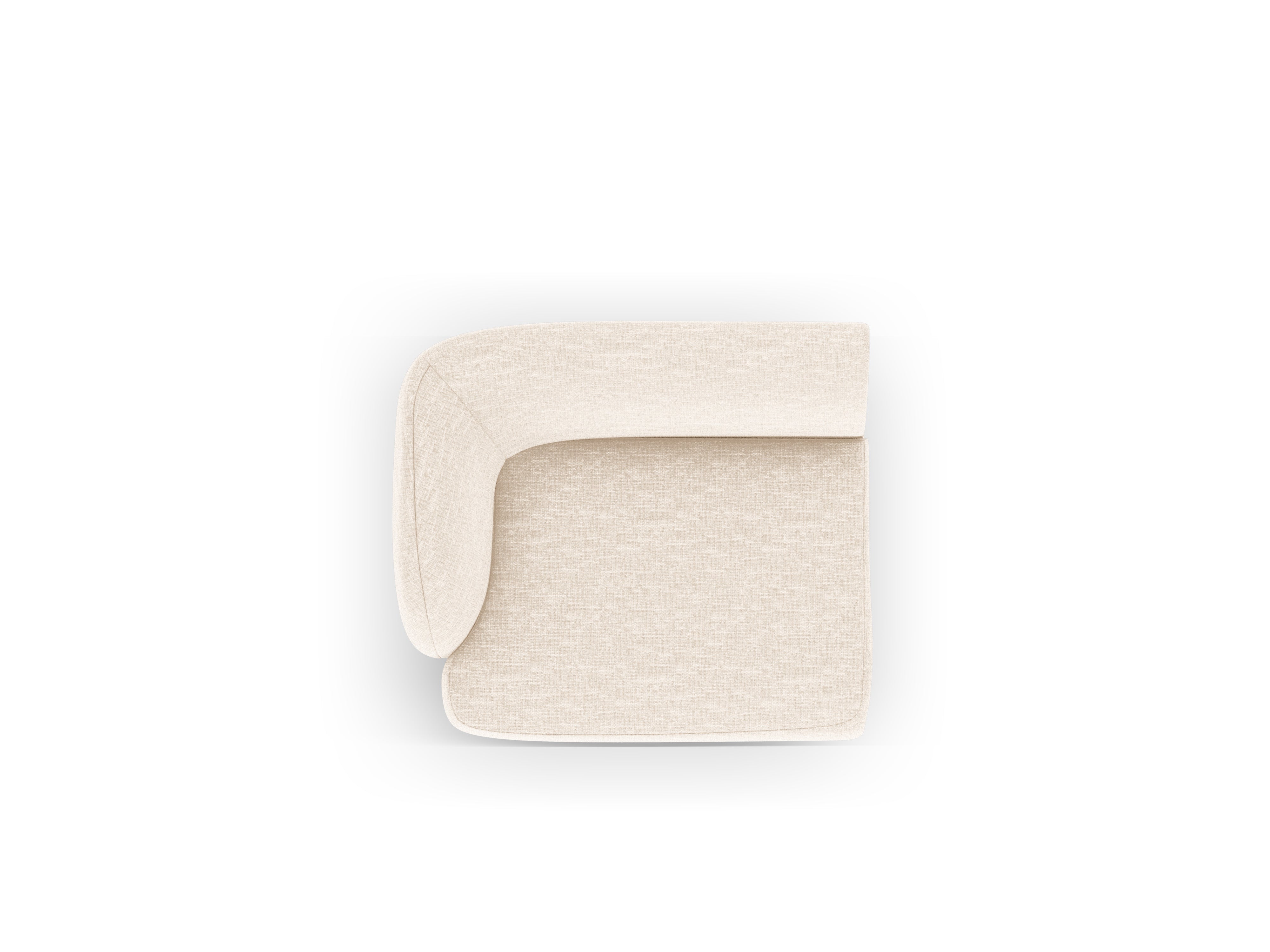 MILEY Modular Sofa - Left-Side Module in Light Beige Silky Chenille