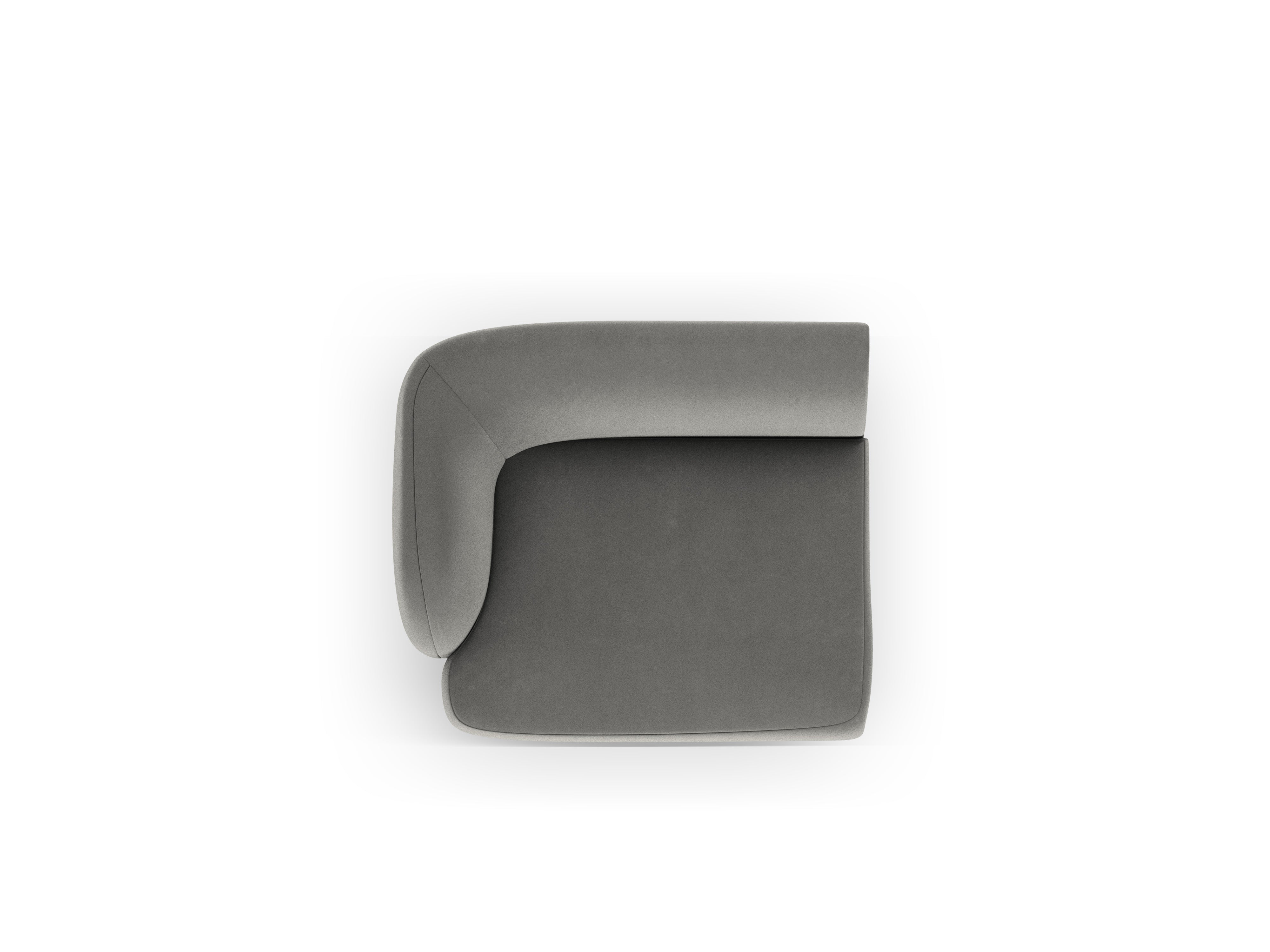 Velvet modular sofa MILEY - left-side module light gray