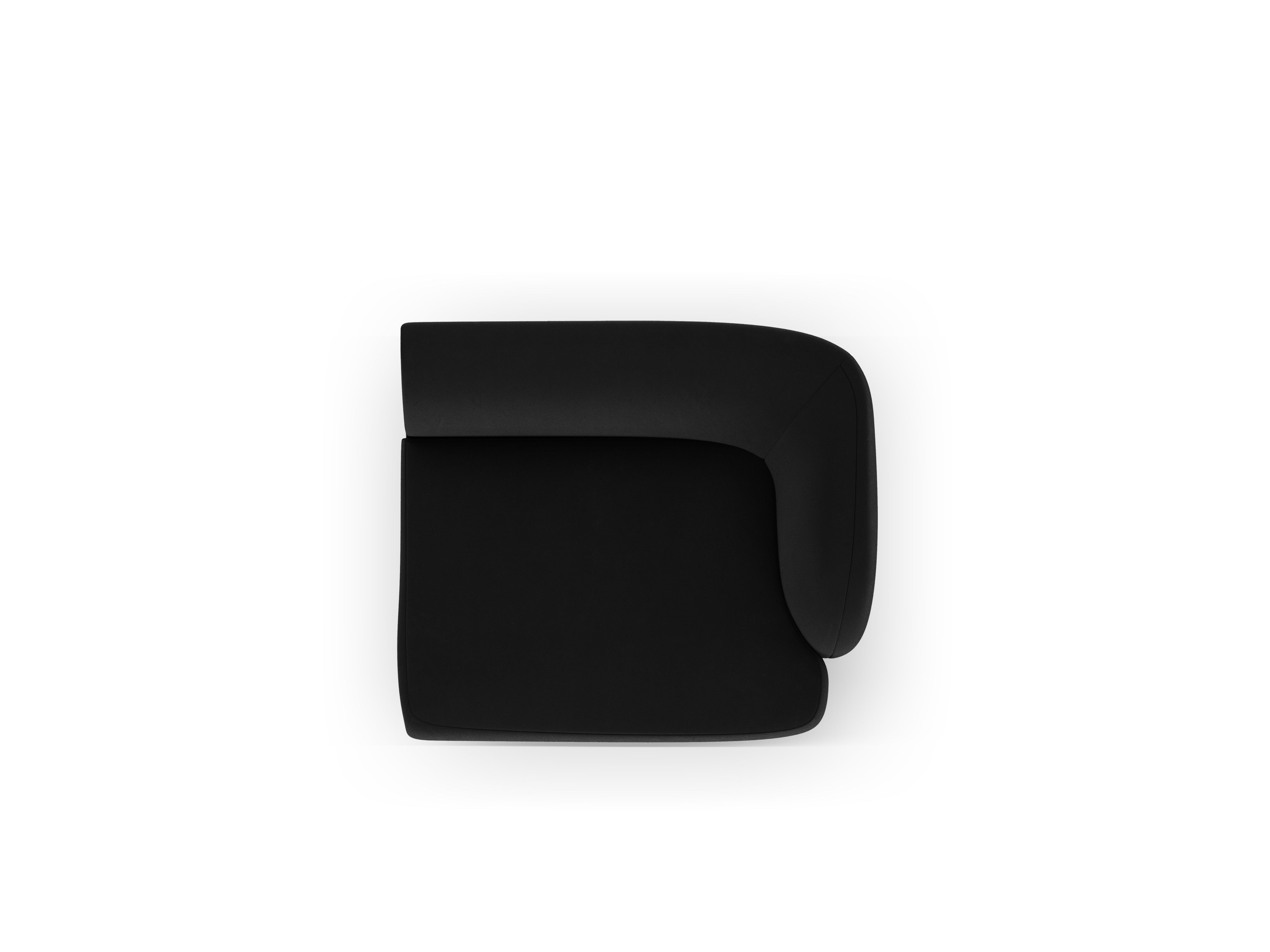 Velvet modular sofa MILEY - right-side module black