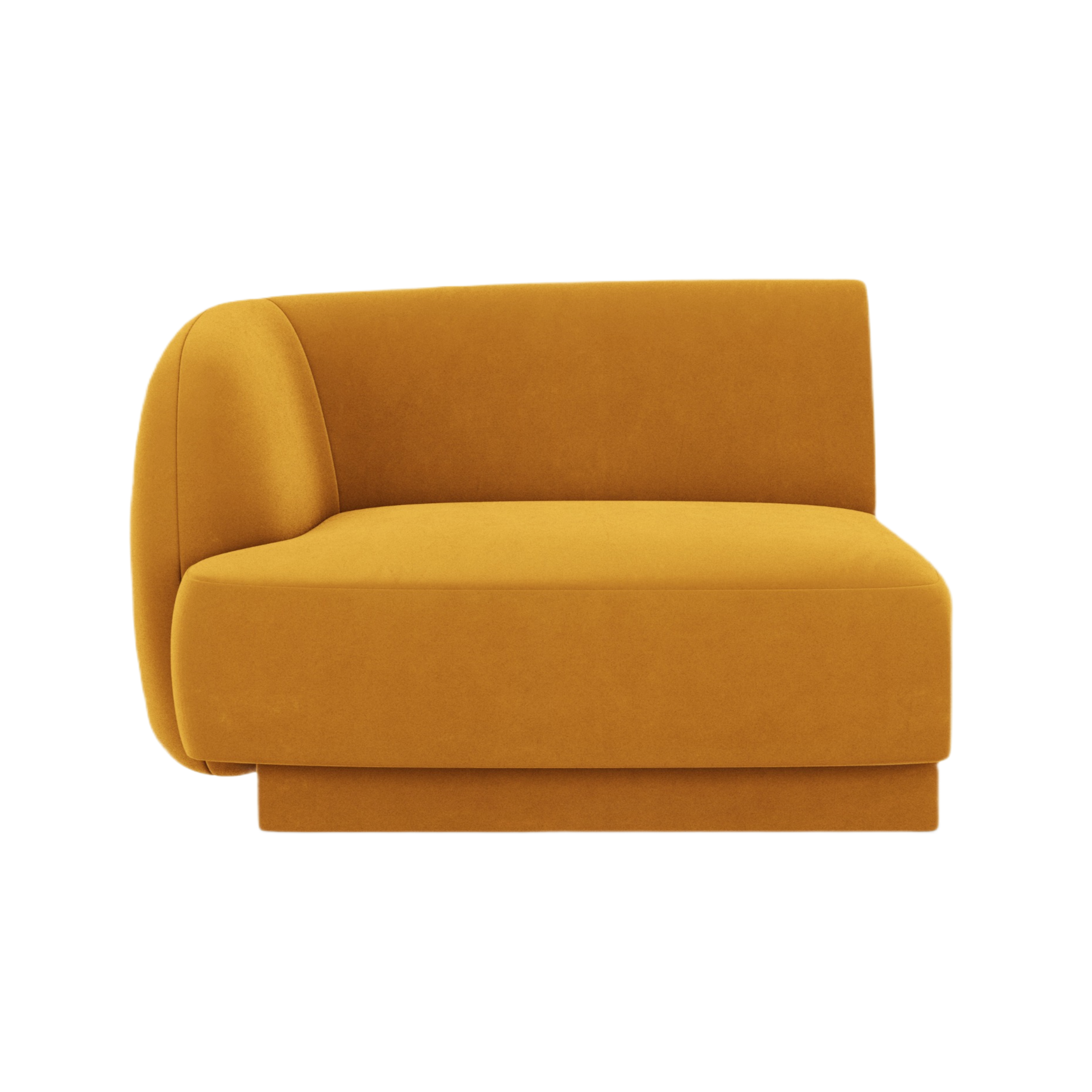 Sofa modułowa aksamitna MILEY - moduł lewostronny żółty
