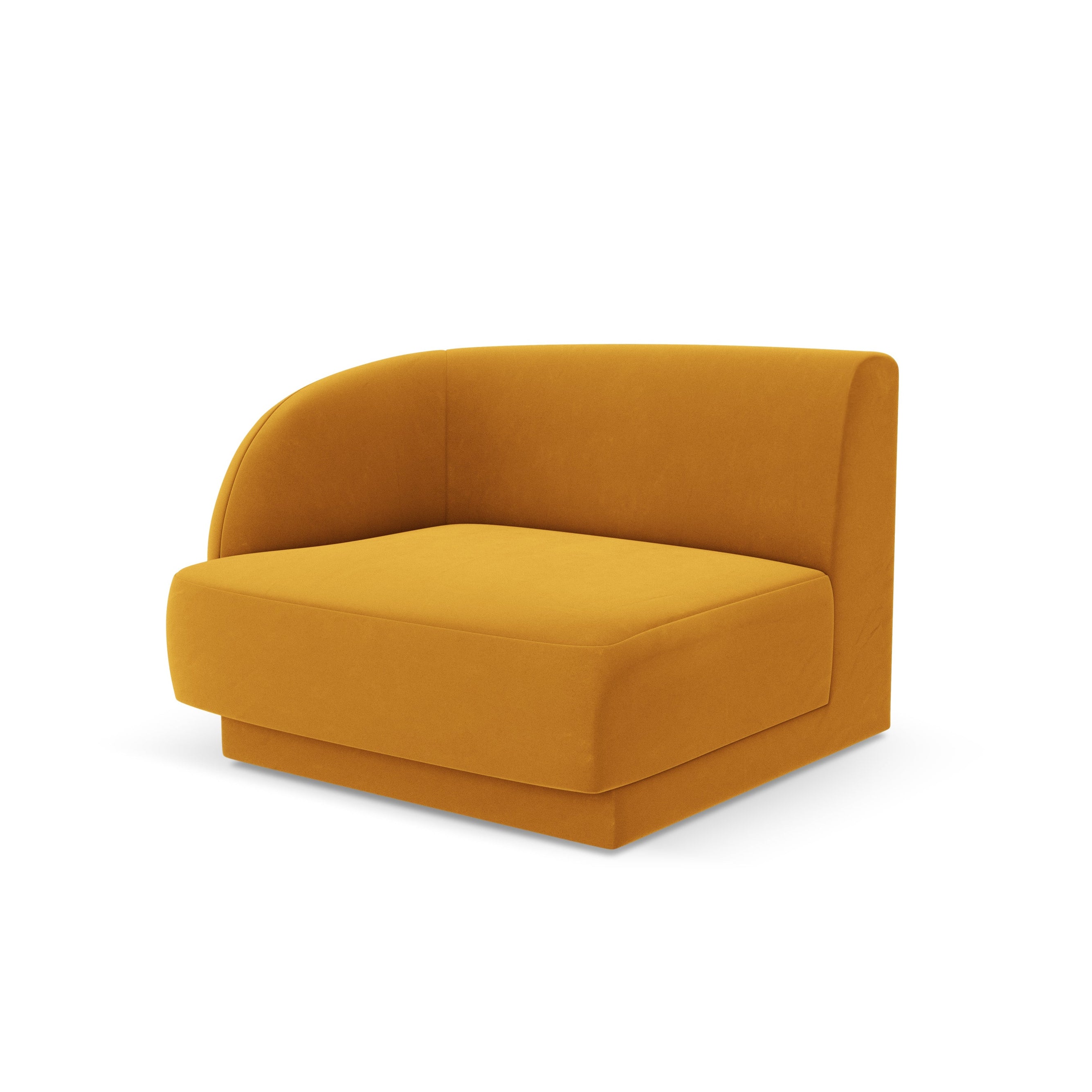 Sofa modułowa aksamitna MILEY - moduł lewostronny żółty