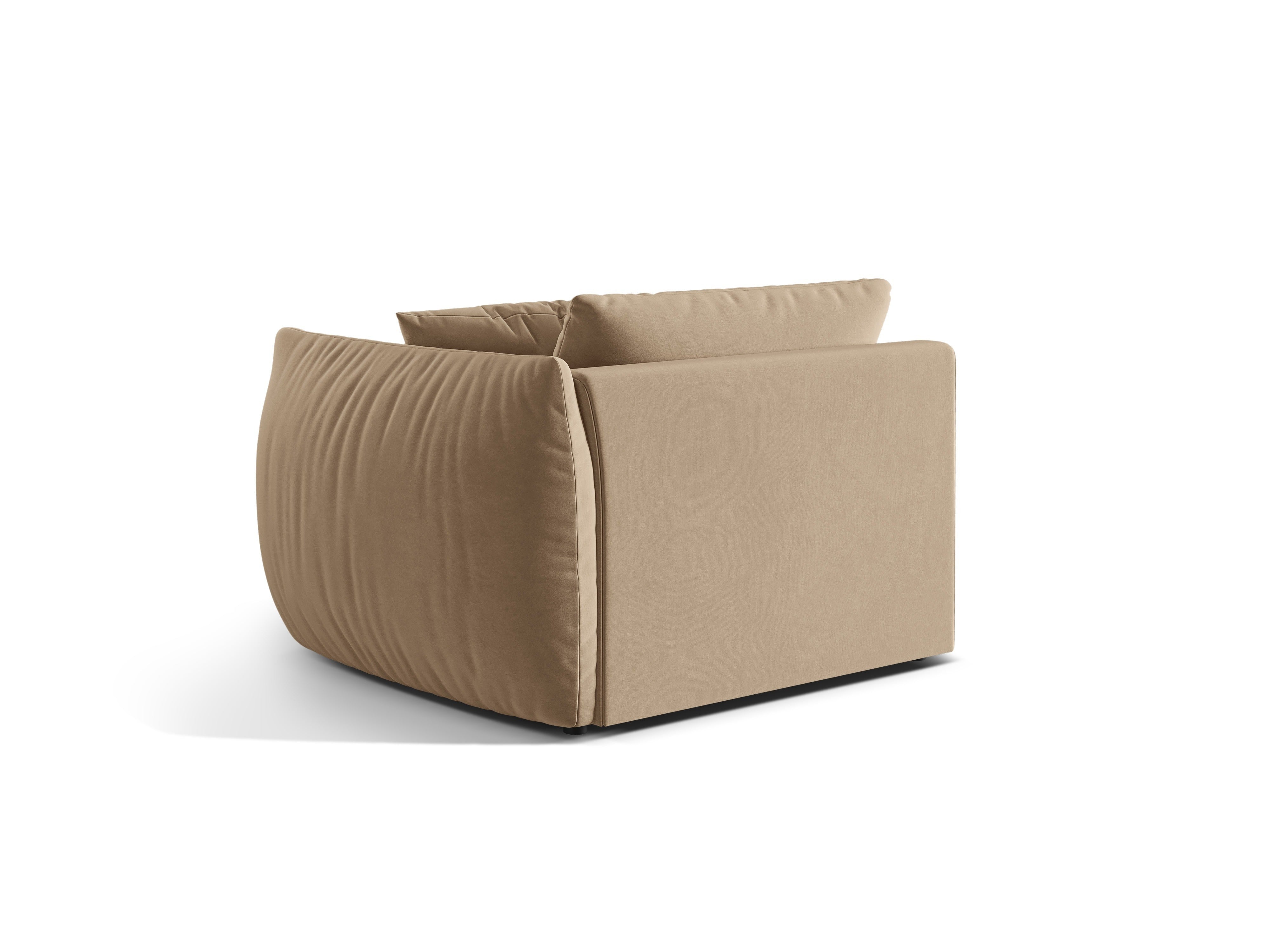 Sofa modułowa aksamitna CHRIS - moduł prawostronny piaskowy