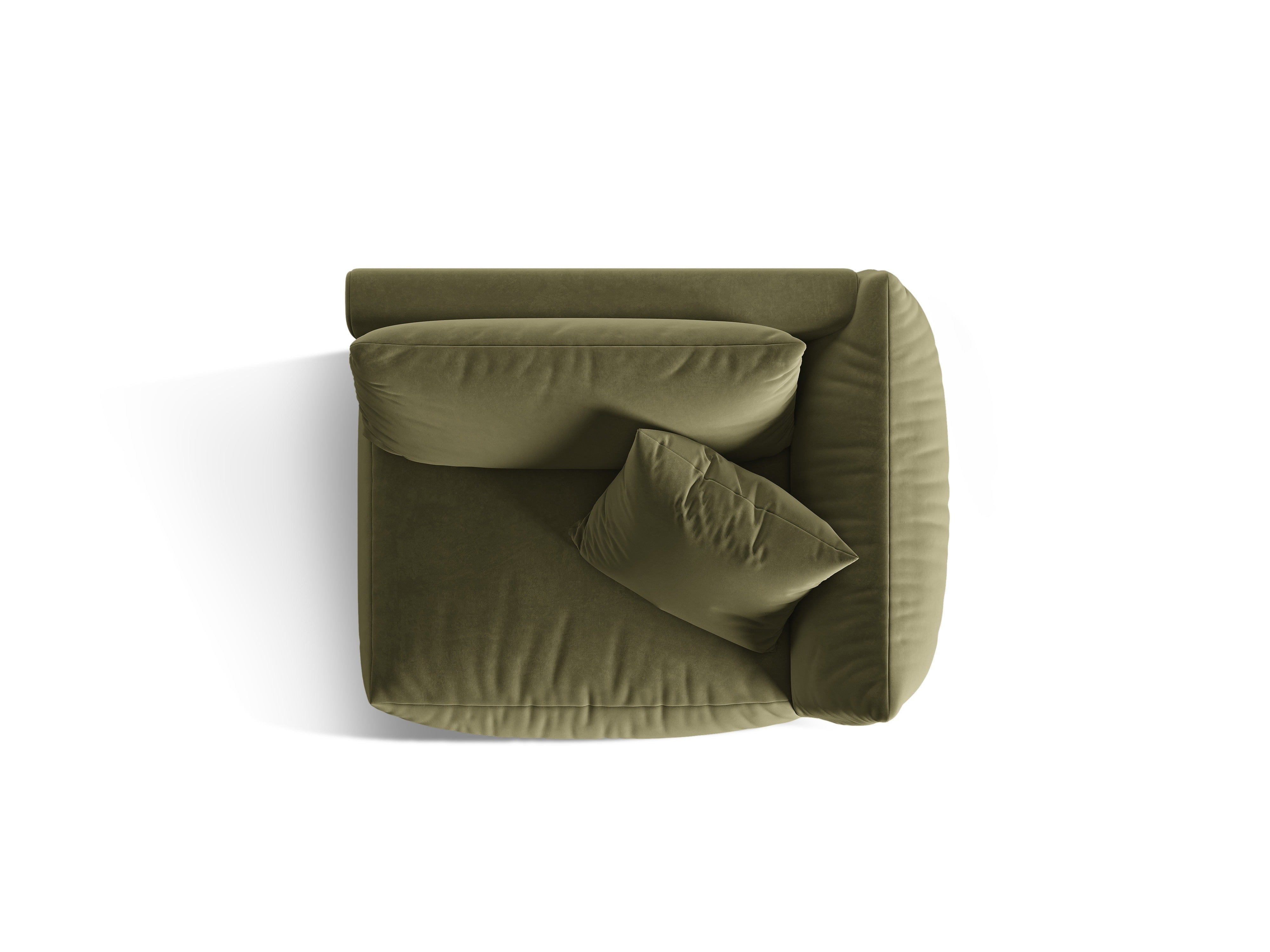Sofa modułowa aksamitna CHRIS - element prawostronny jasnozielony