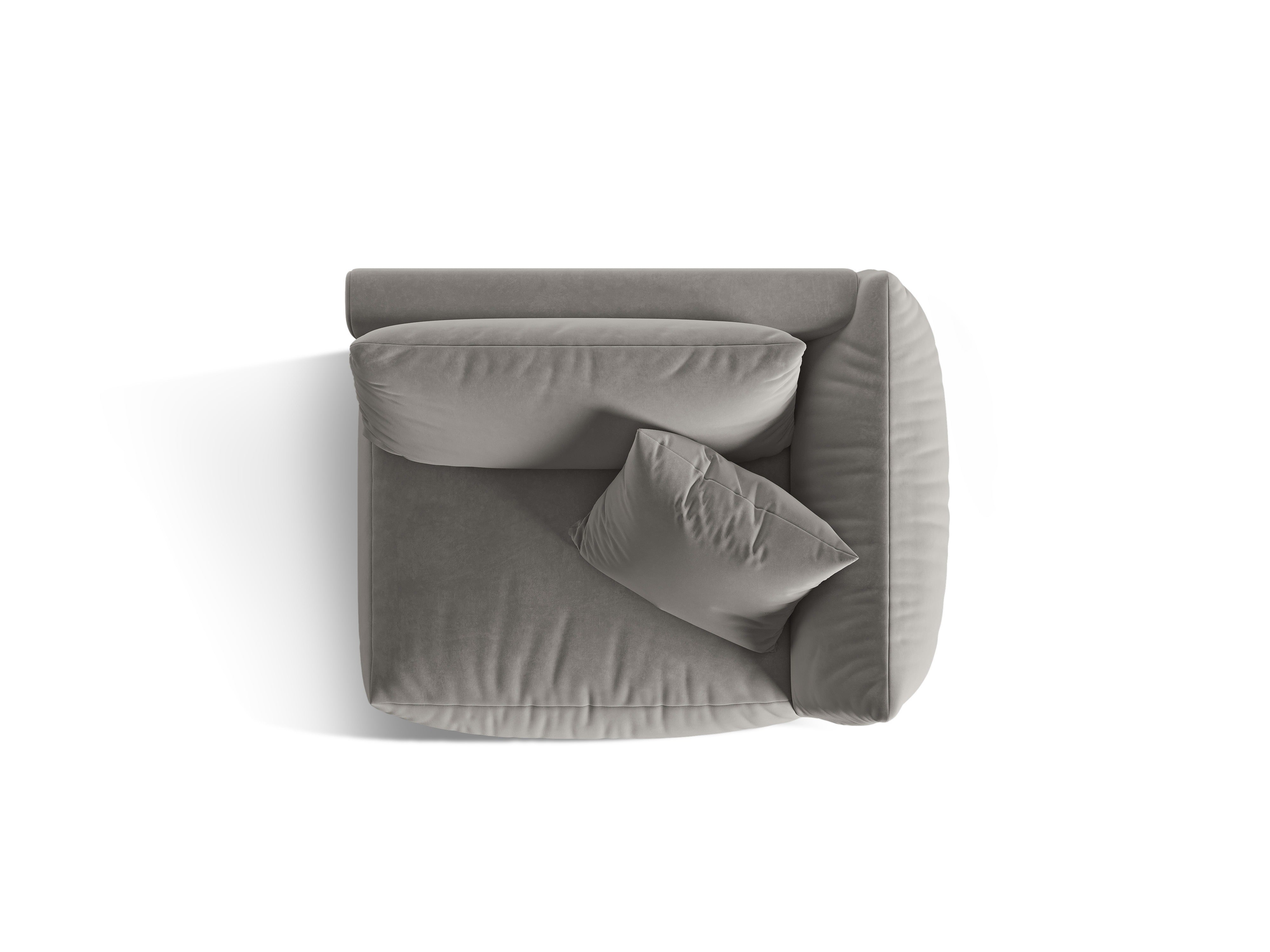 Sofa modułowa aksamitna CHRIS - element szeroki prawostronny szary