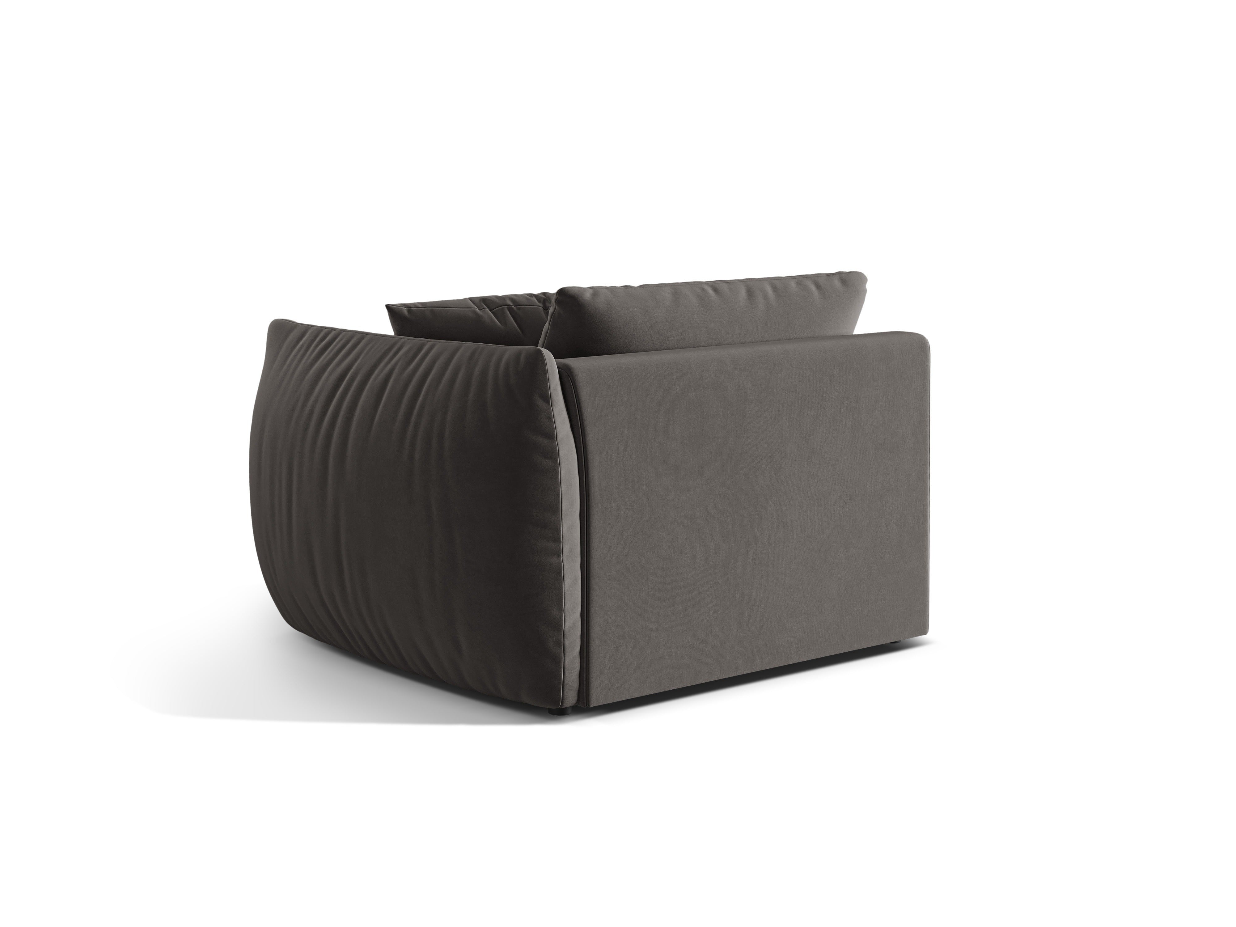 Sofa modułowa aksamitna CHRIS - element prawostronny ciemnoszary