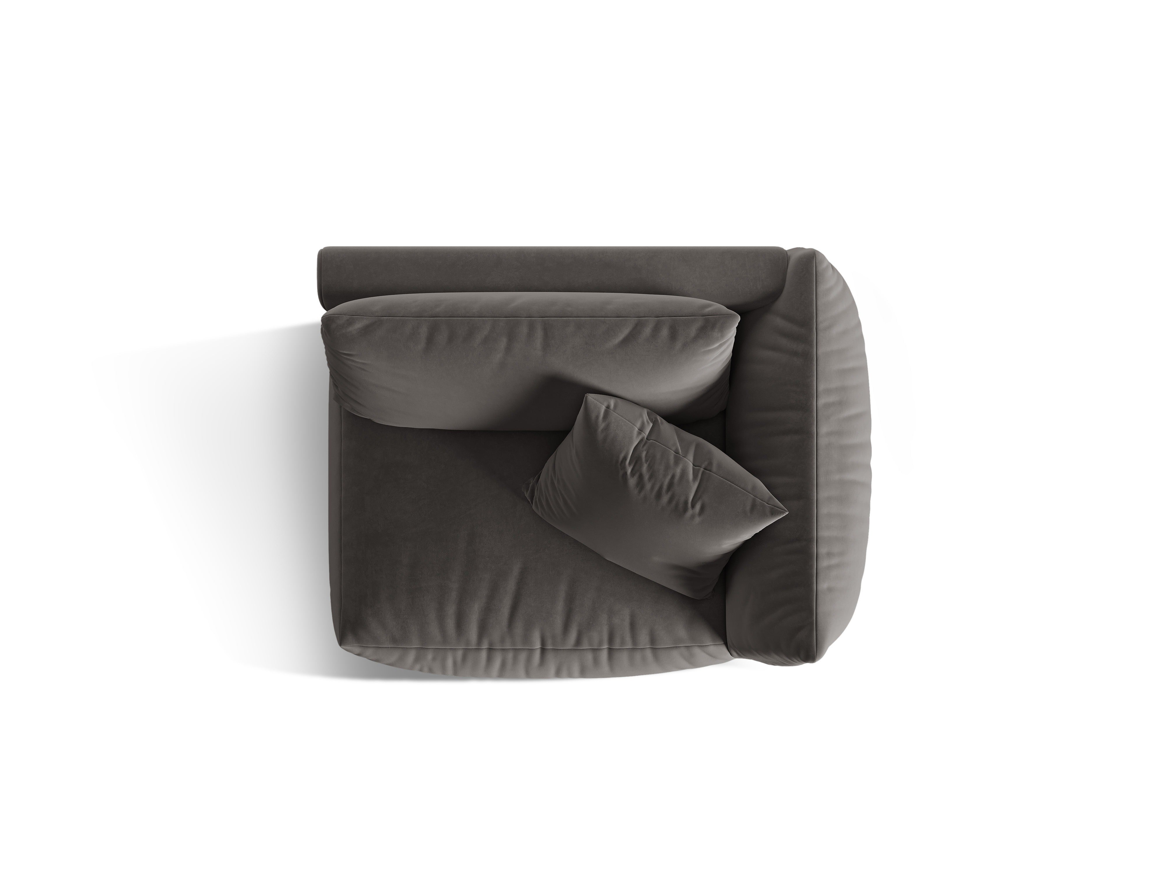 Sofa modułowa aksamitna CHRIS - element prawostronny ciemnoszary