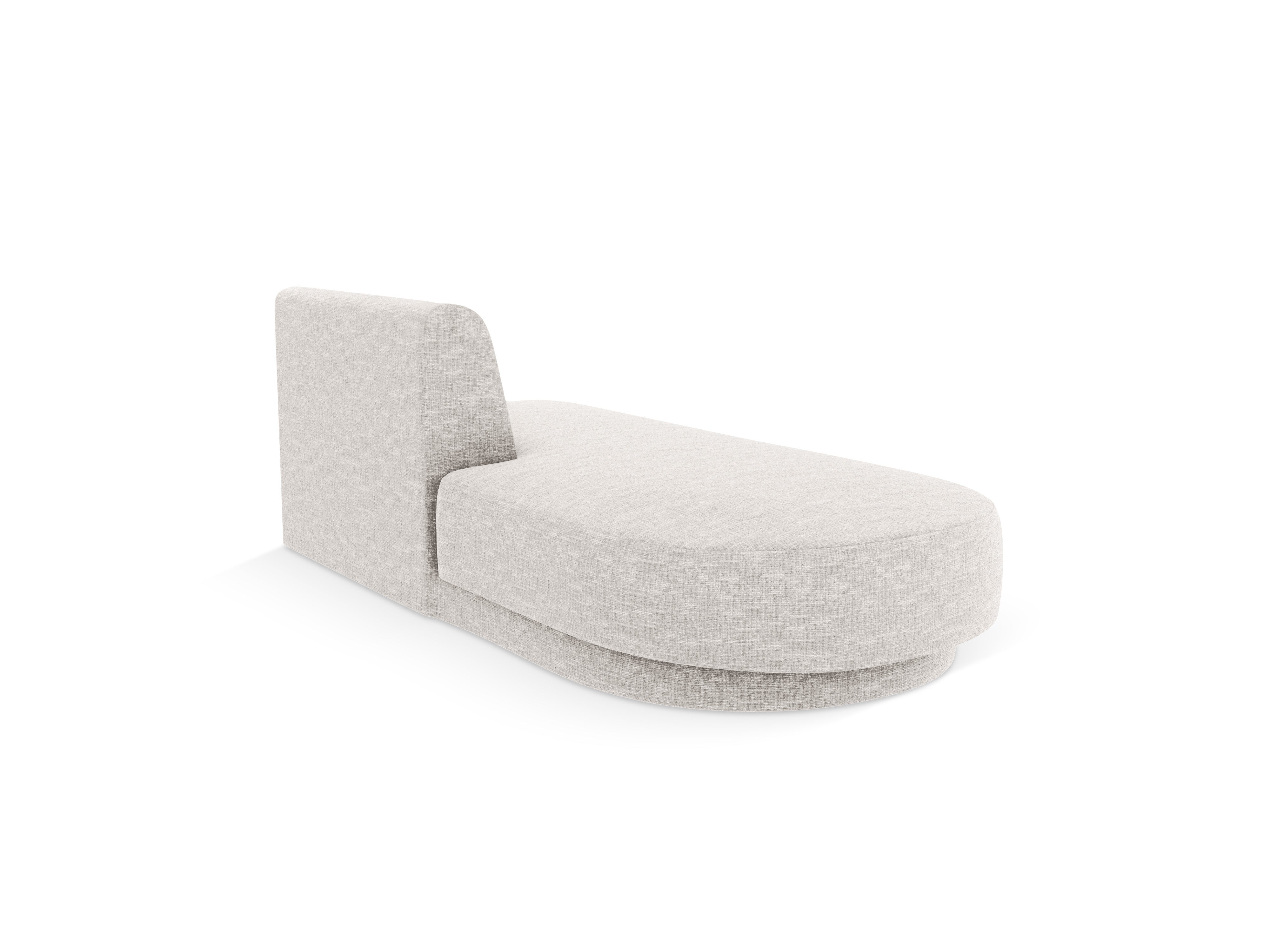 Left-facing 2-seater chaise longue MILEY light gray silky chenille