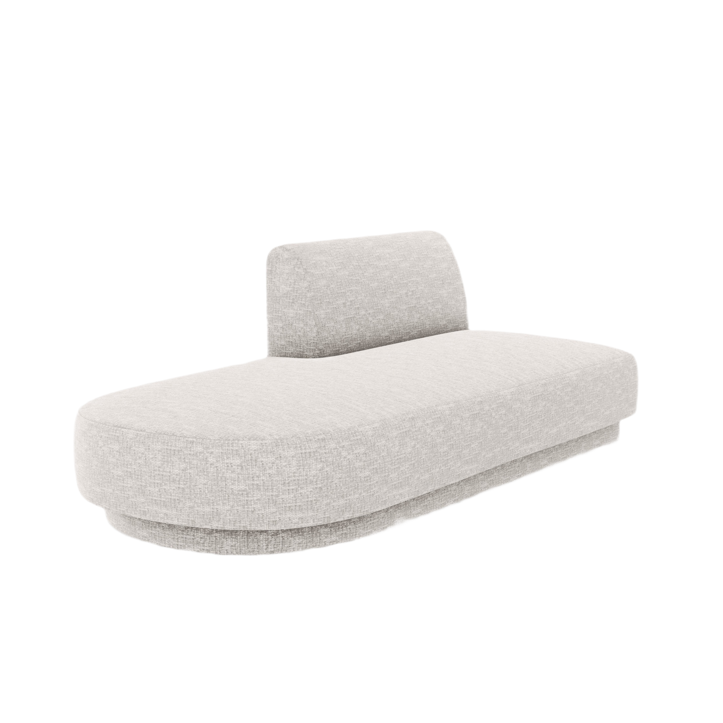 Left-facing 2-seater chaise longue MILEY gray chenille