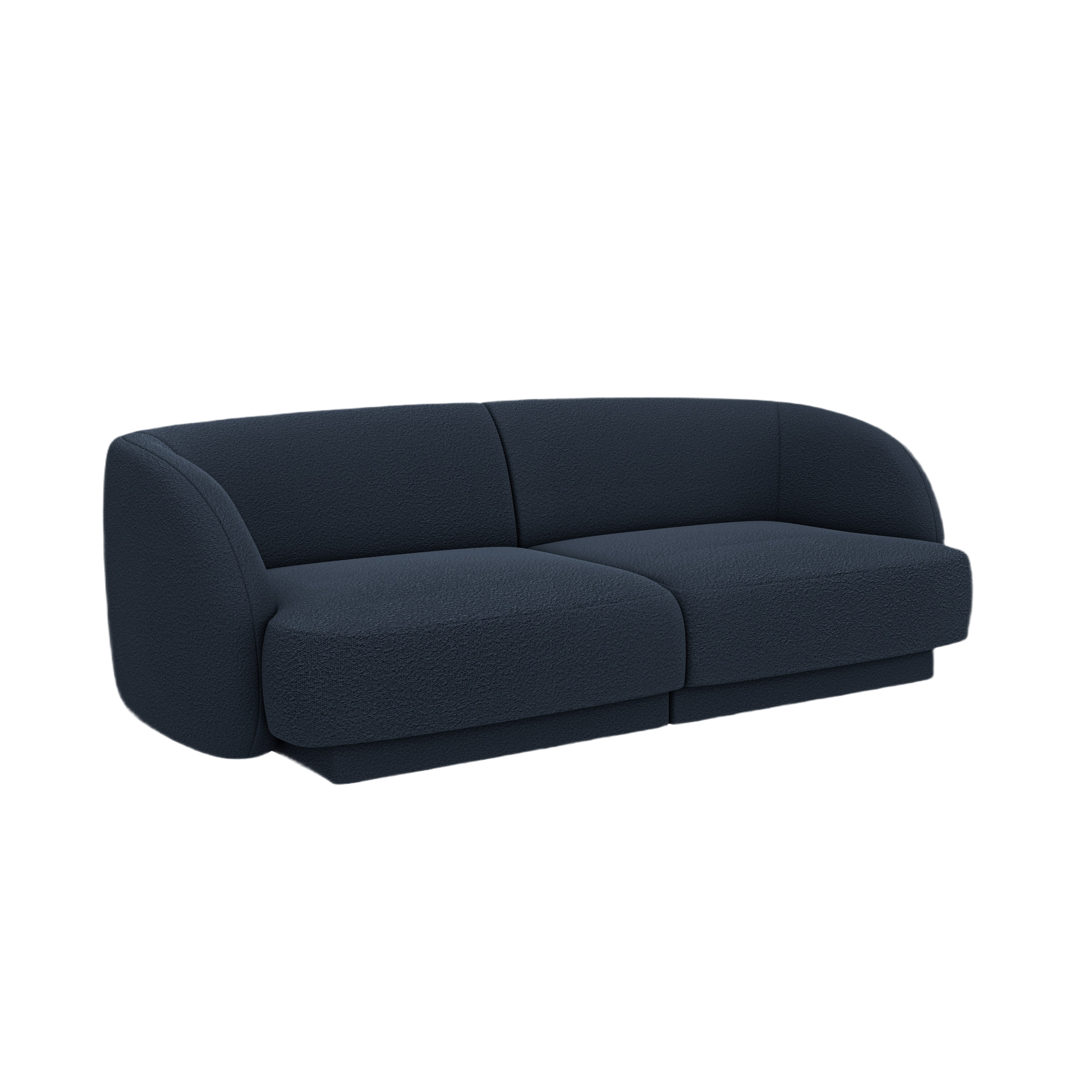 2-seater Sofa MILEY dark blue boucle