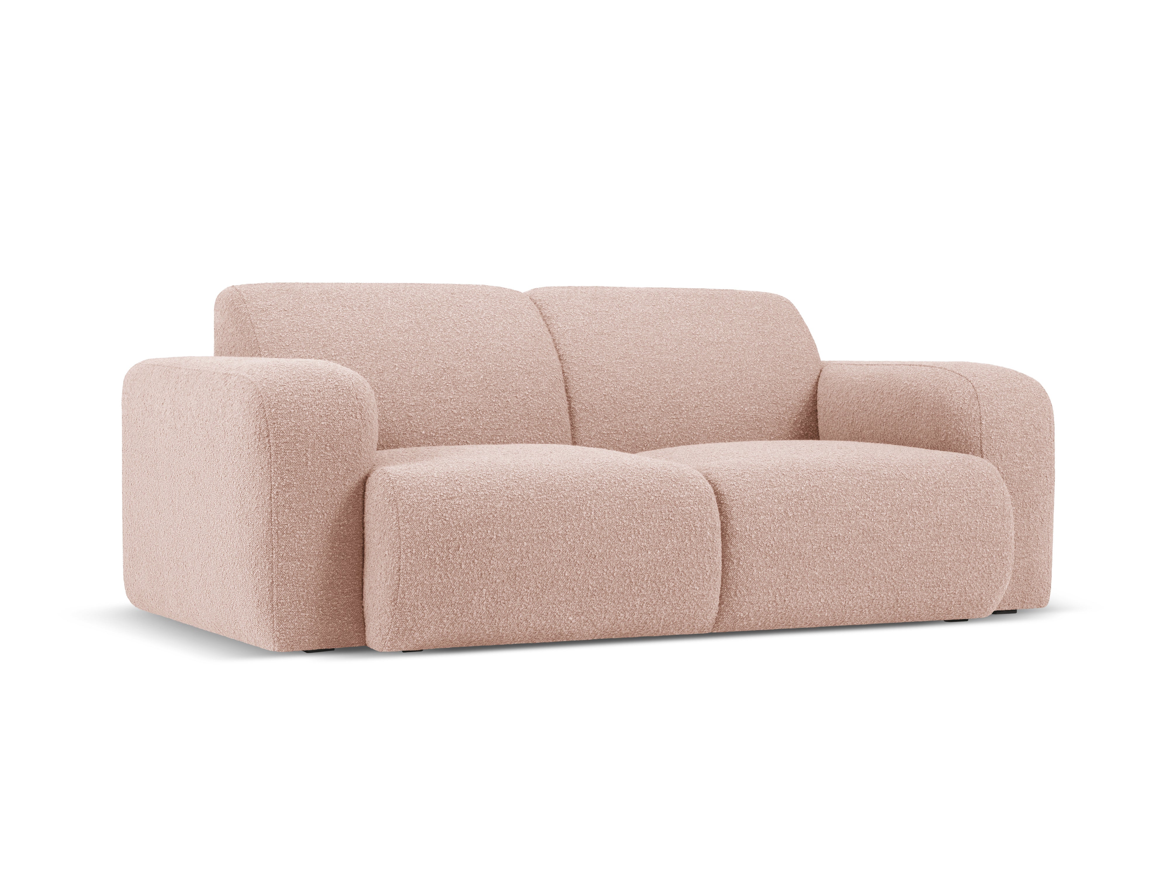 Sofa w tkaninie boucle 2-osobowa MOLINO pudrowy róż Micadoni    Eye on Design