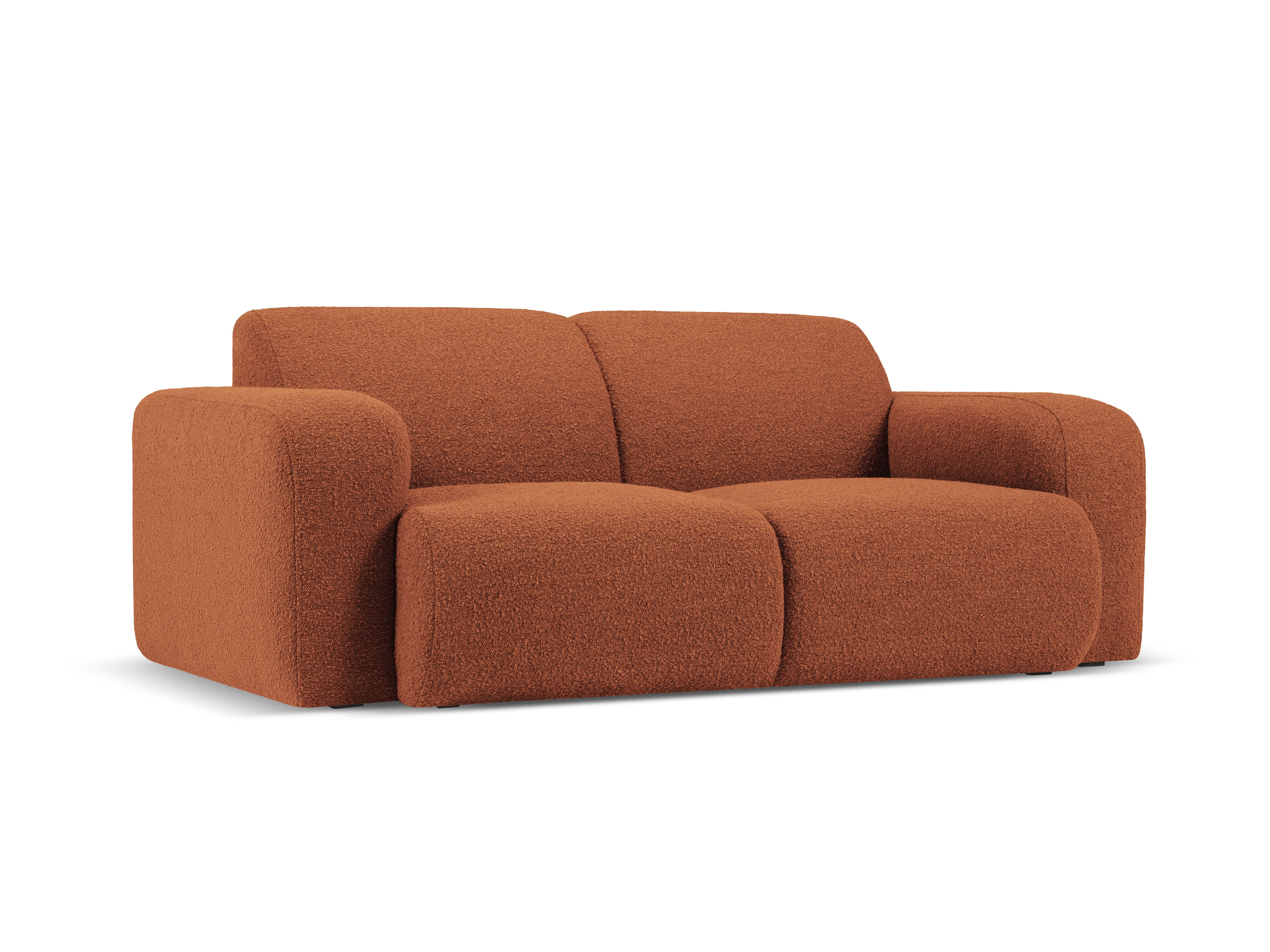 Sofa w tkaninie boucle 2-osobowa MOLINO terracotta Micadoni    Eye on Design