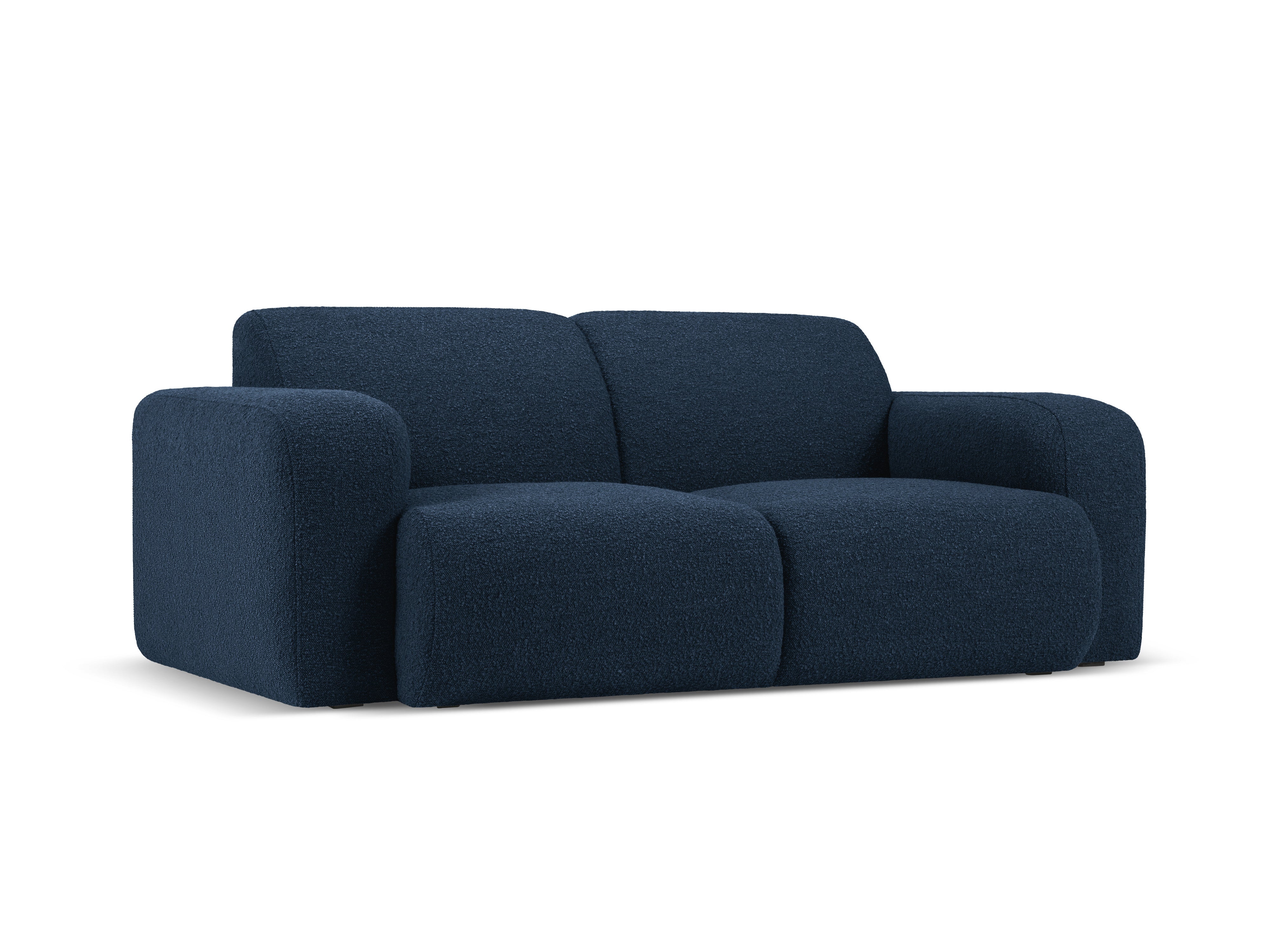 Sofa w tkaninie boucle 2-osobowa MOLINO granatowy Micadoni    Eye on Design