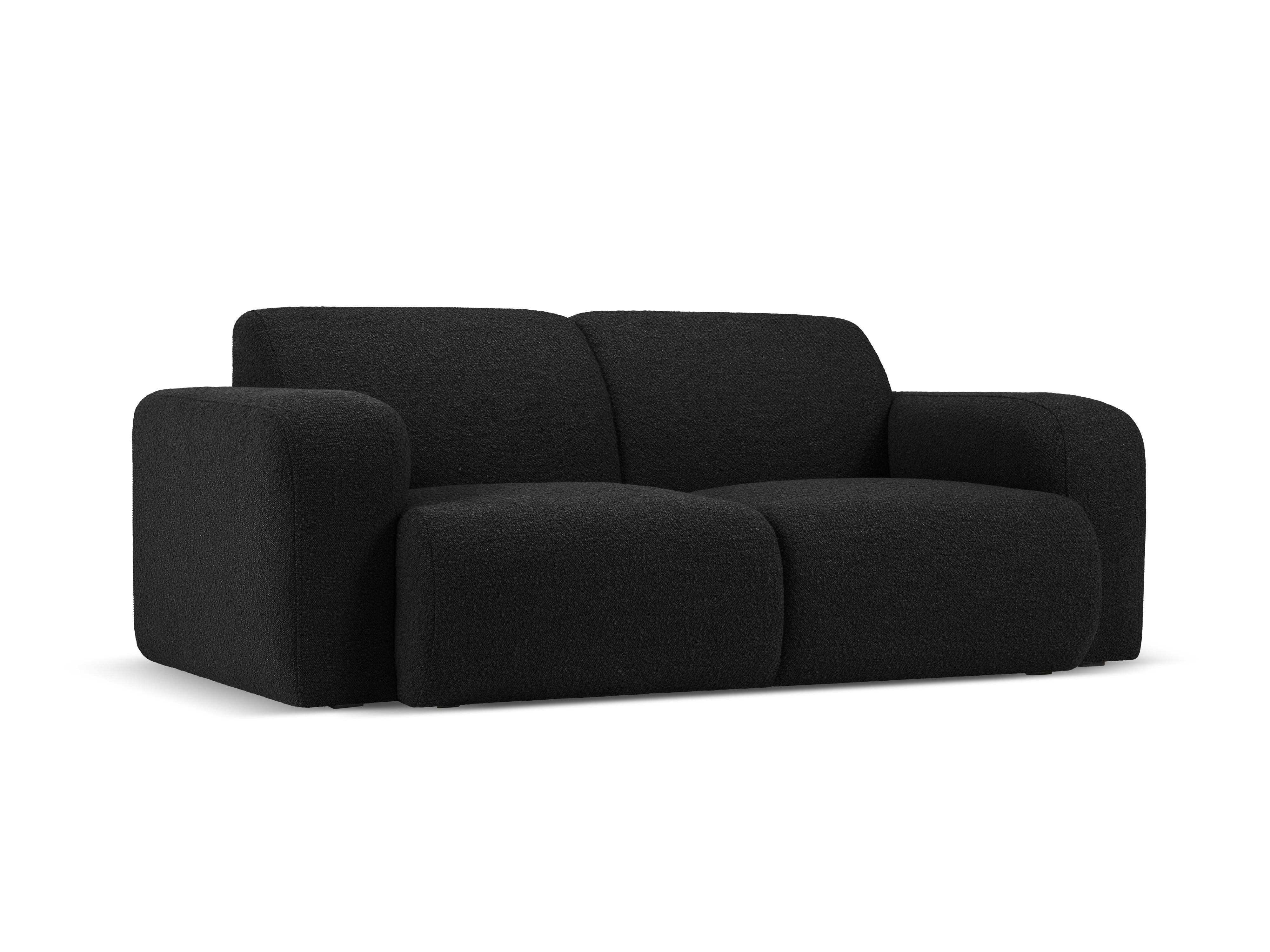 Sofa w tkaninie boucle 2-osobowa MOLINO czarny Micadoni    Eye on Design