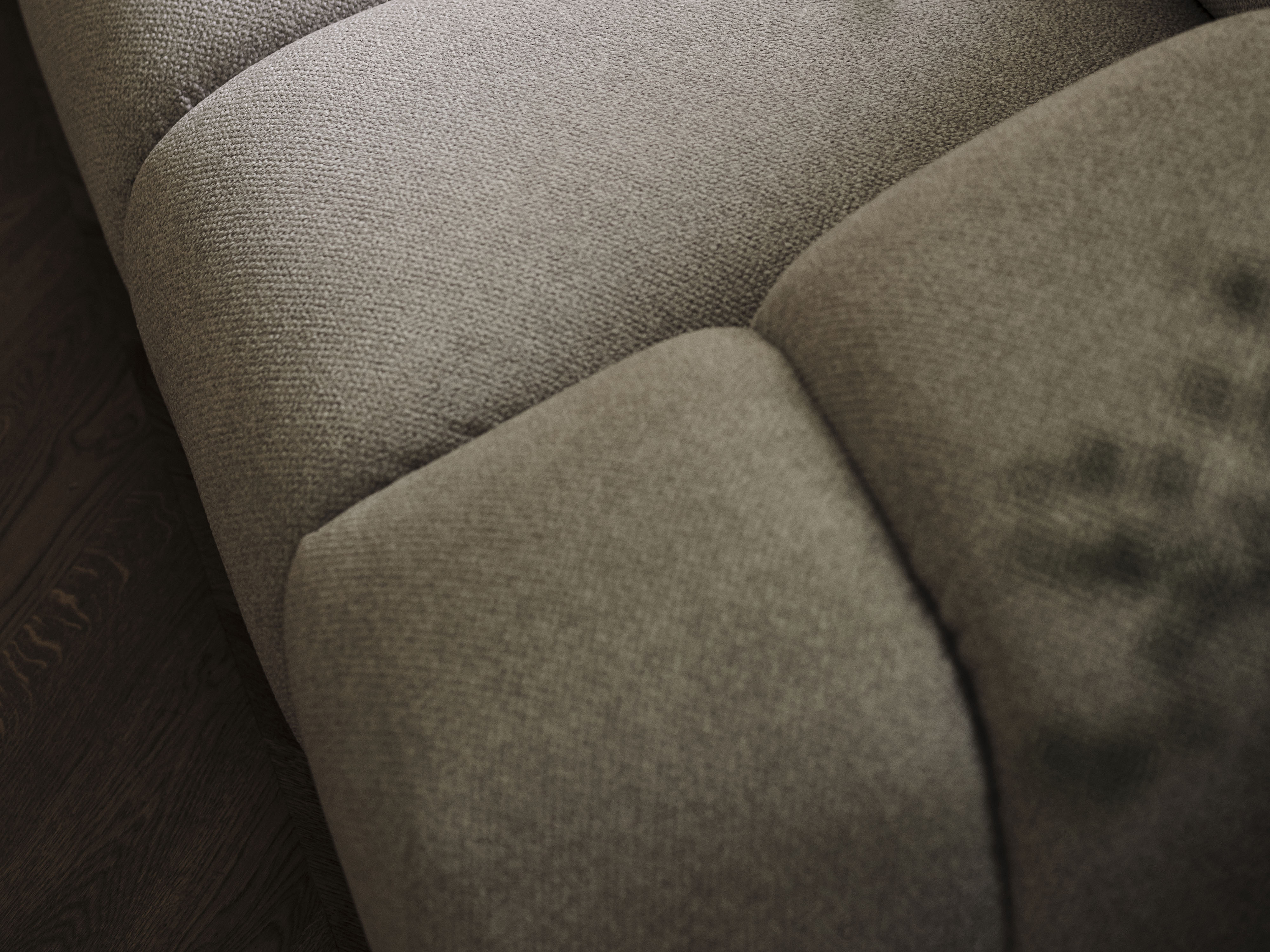 Right-facing 3-seater corner sofa DIANA dark green chenille [Monika]