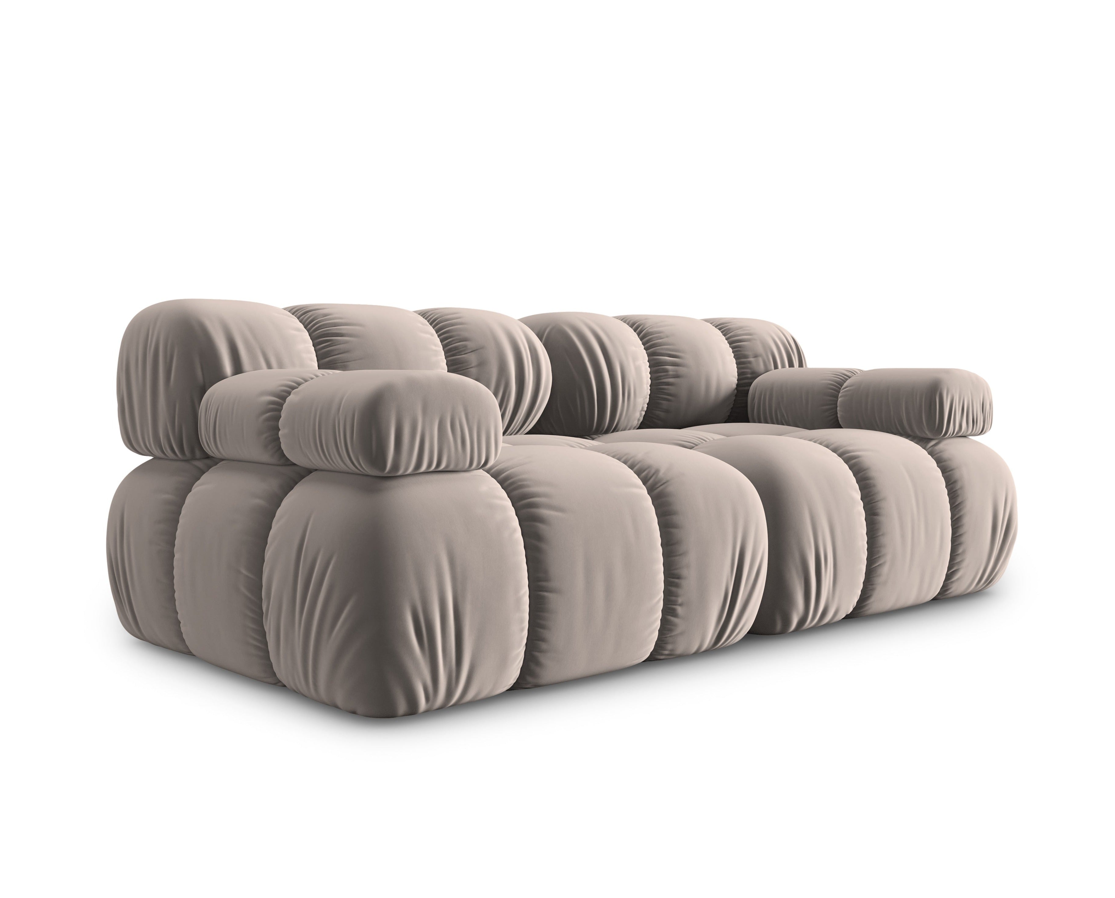 Sofa modułowa aksamitna 2-osobowa BELLIS cappuccino, Micadoni, Eye on Design
