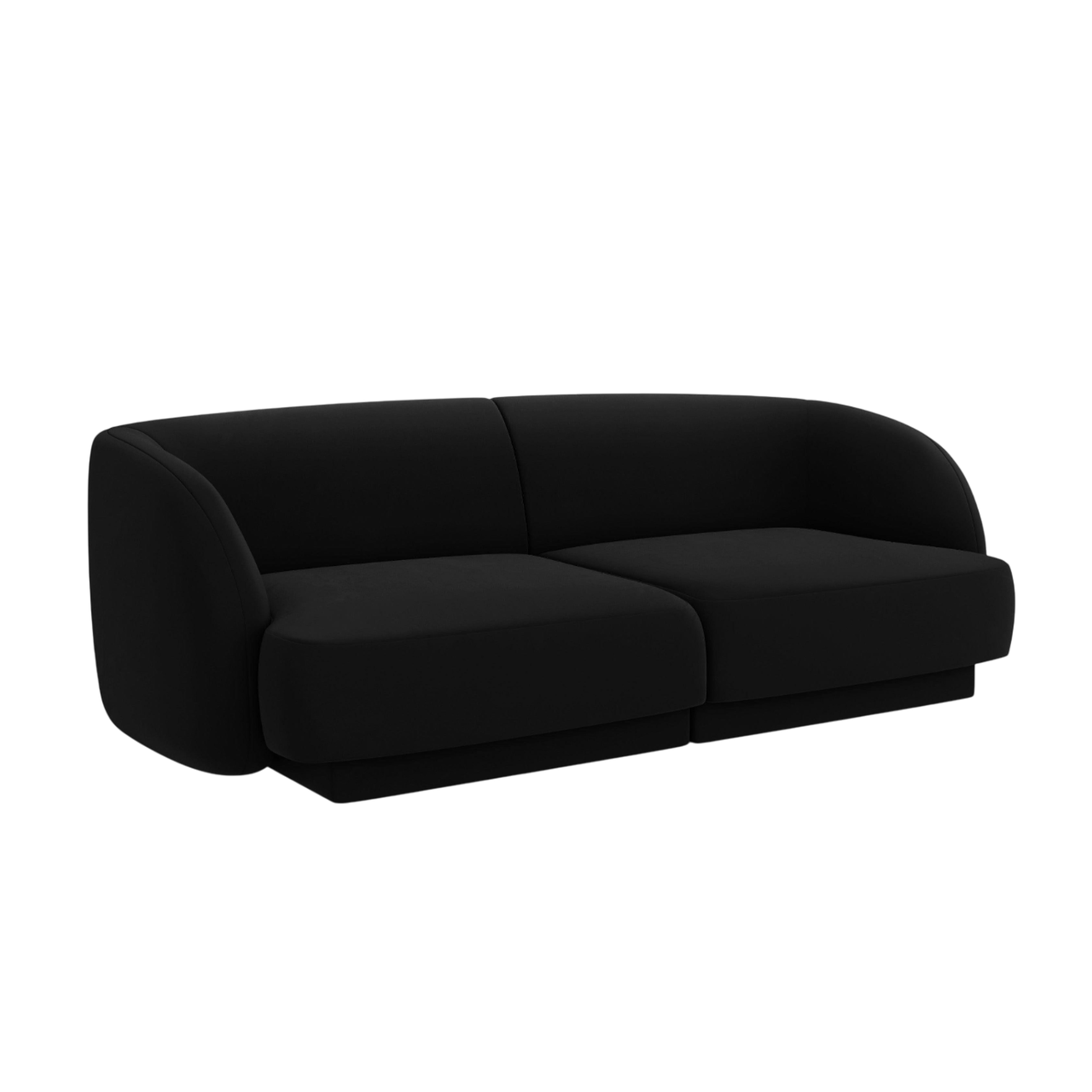 Velvet 2-Seater Sofa MILEY Black [Monika corrected]