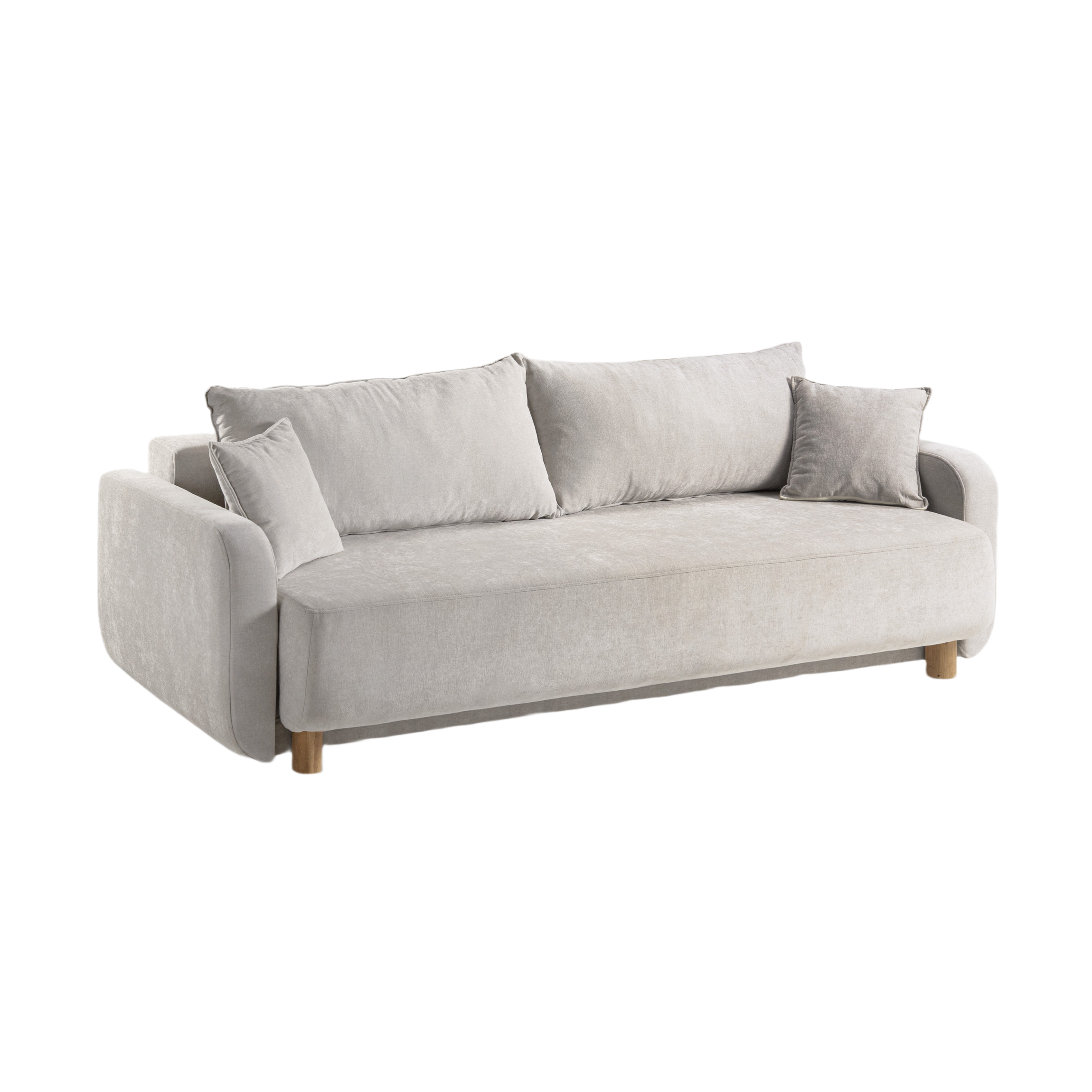 Sofa 3-Sitzer mit Schlaffunktion ELEN beige Chenille [Monika] [Julia spr]
