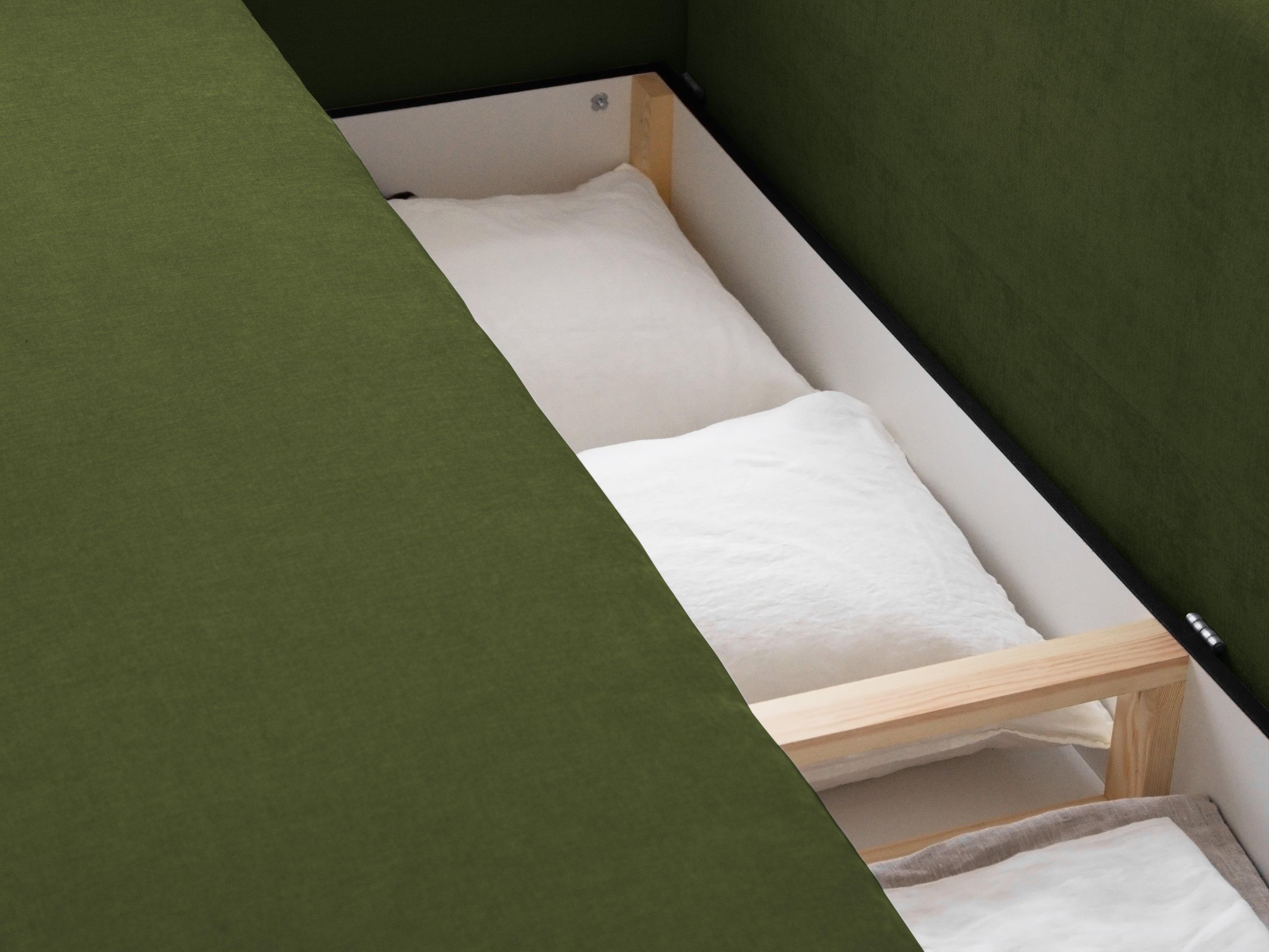 3-seater sofa with sleeping function ELEN green chenille [Monika] [Julia spr]