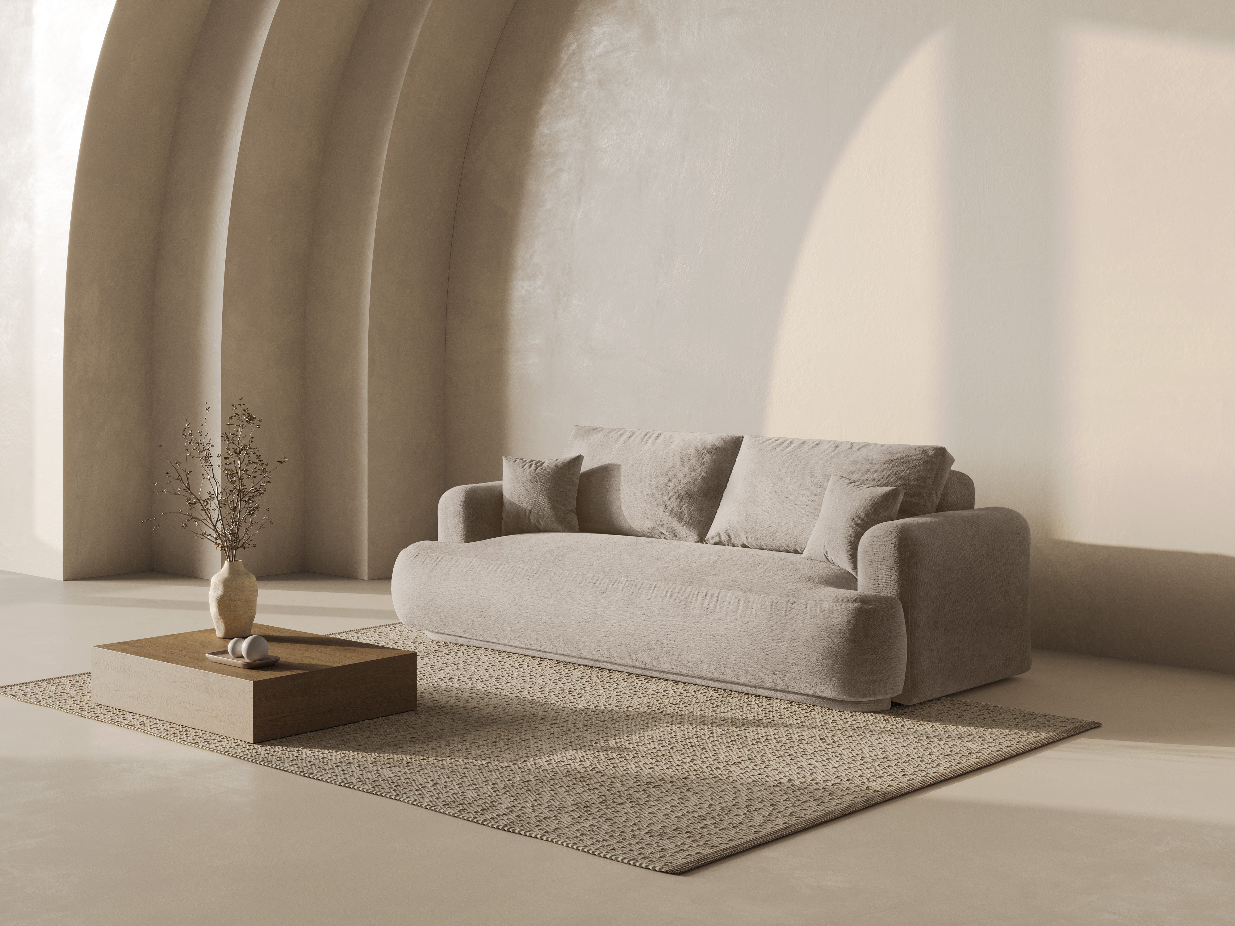 Sofa z funkcją spania ELLA piaskowy