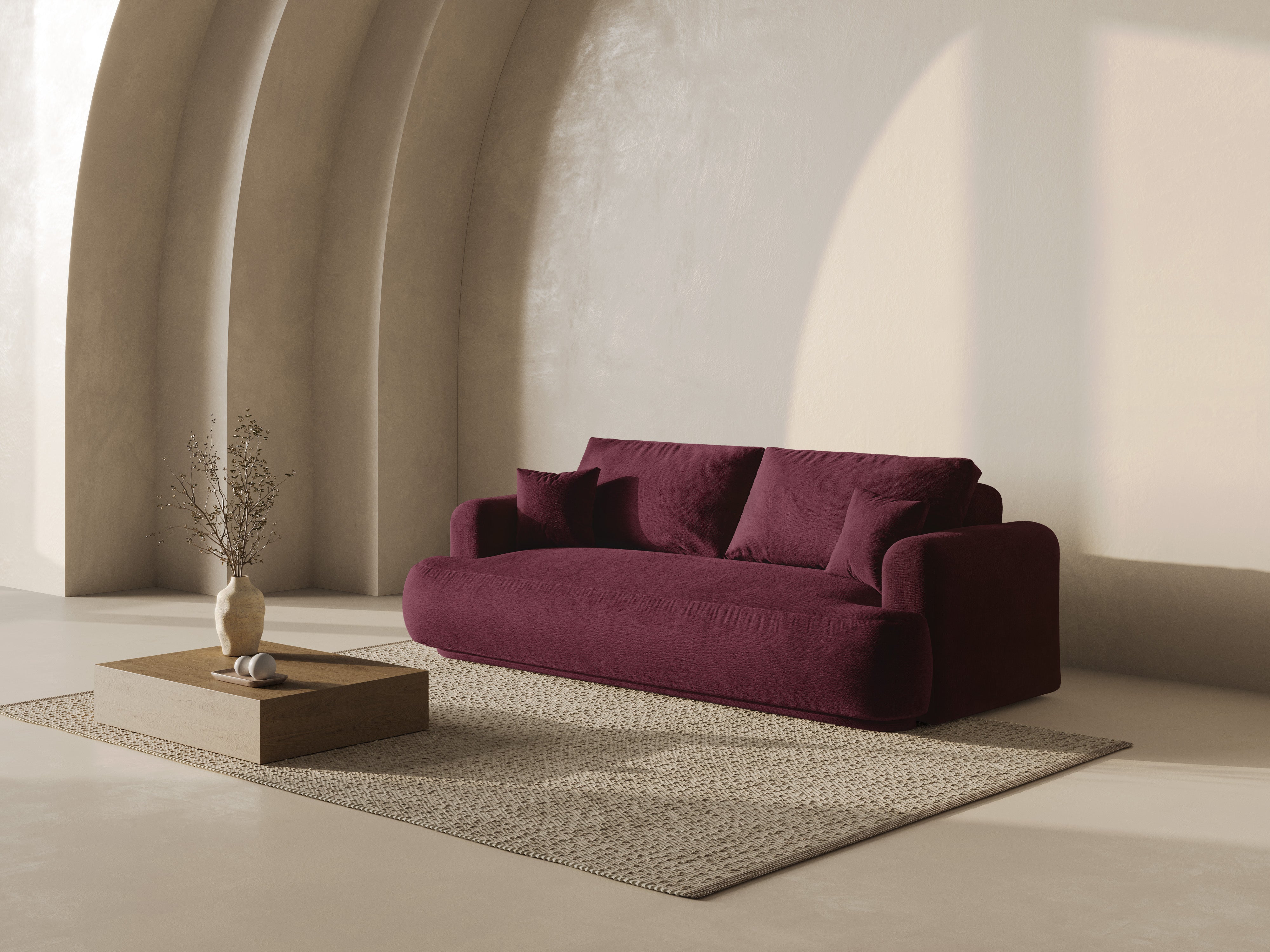 Sofa mit Ella Burgunderschlaffunktion