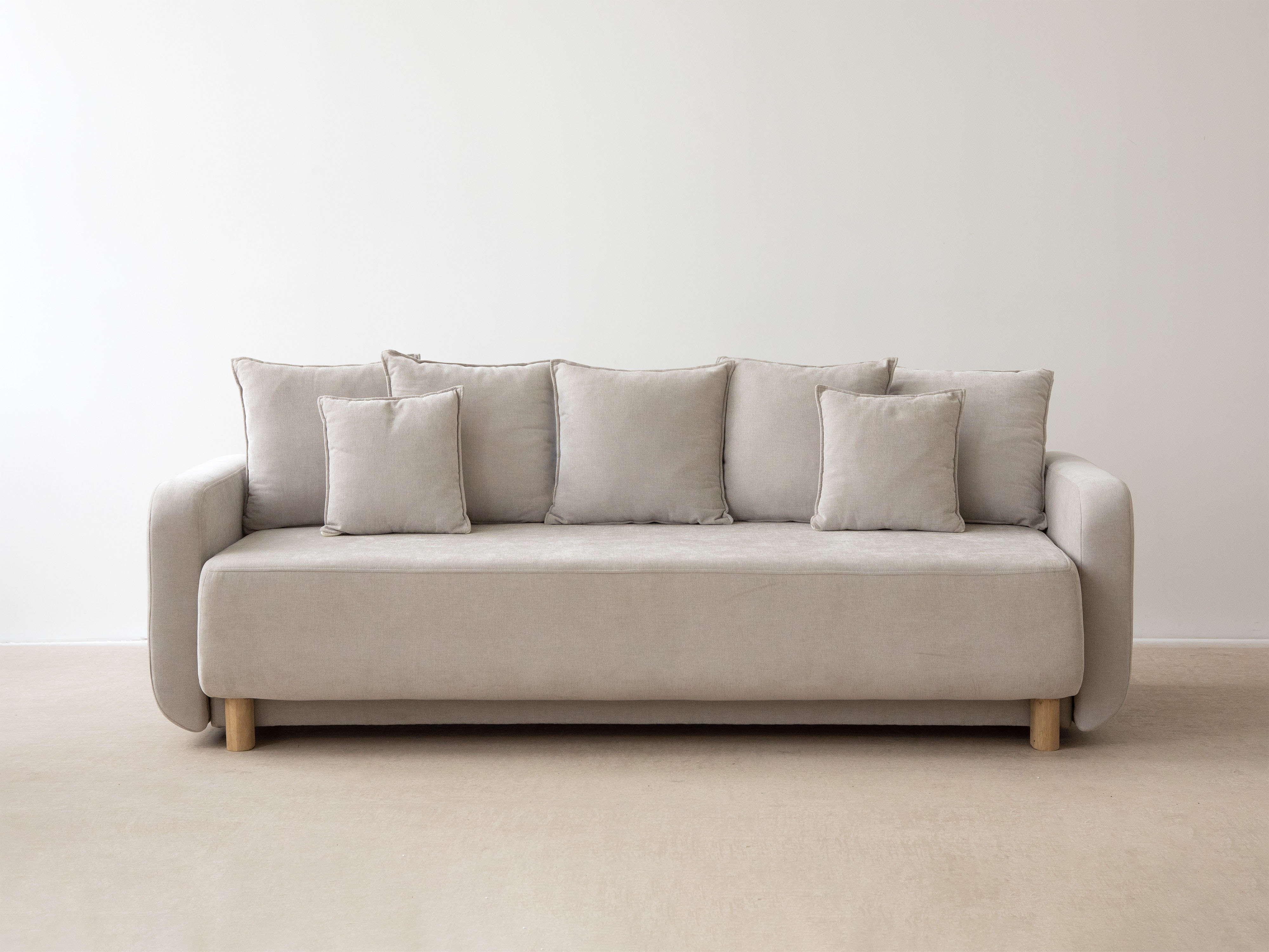 Sofa 3-Sitzer mit Schlaffunktion ELEN Elfenbein Chenille [Monika] [Julia spr]