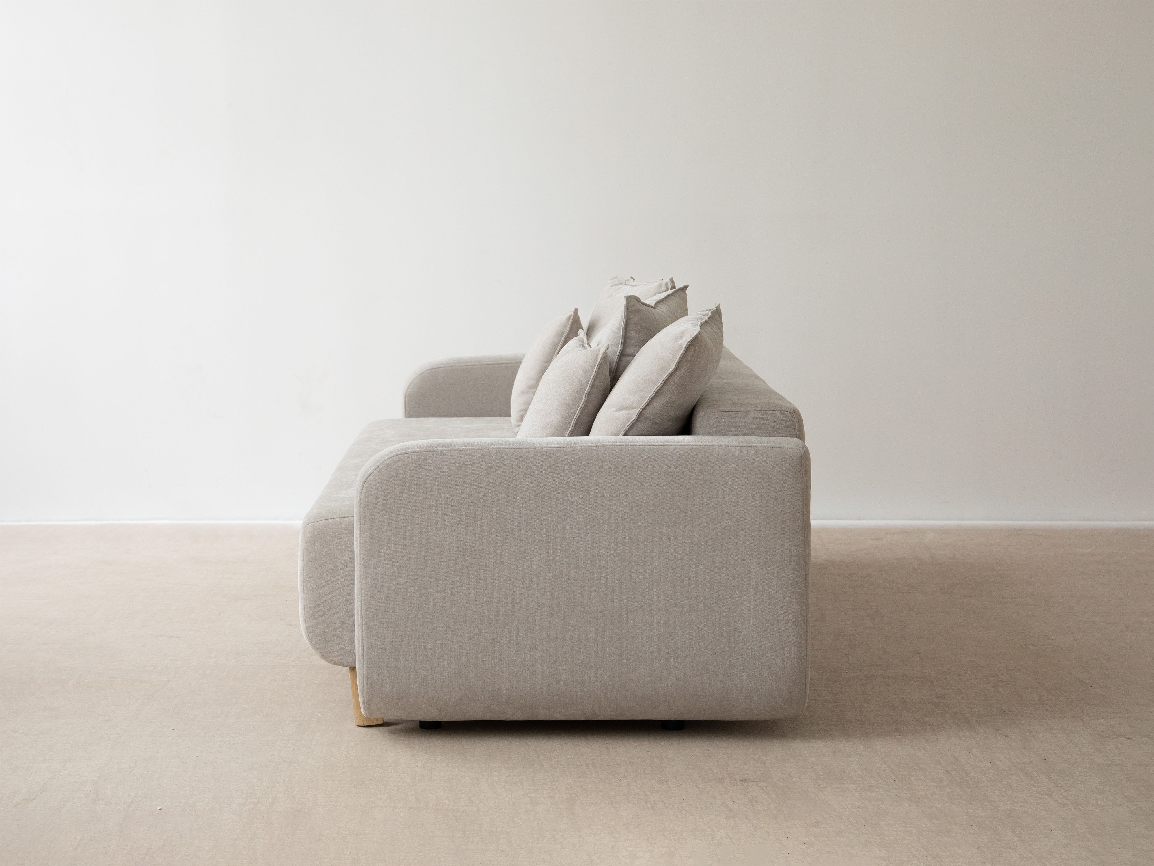 Sofa 3-Sitzer mit Schlaffunktion ELEN Elfenbein Chenille [Monika] [Julia spr]