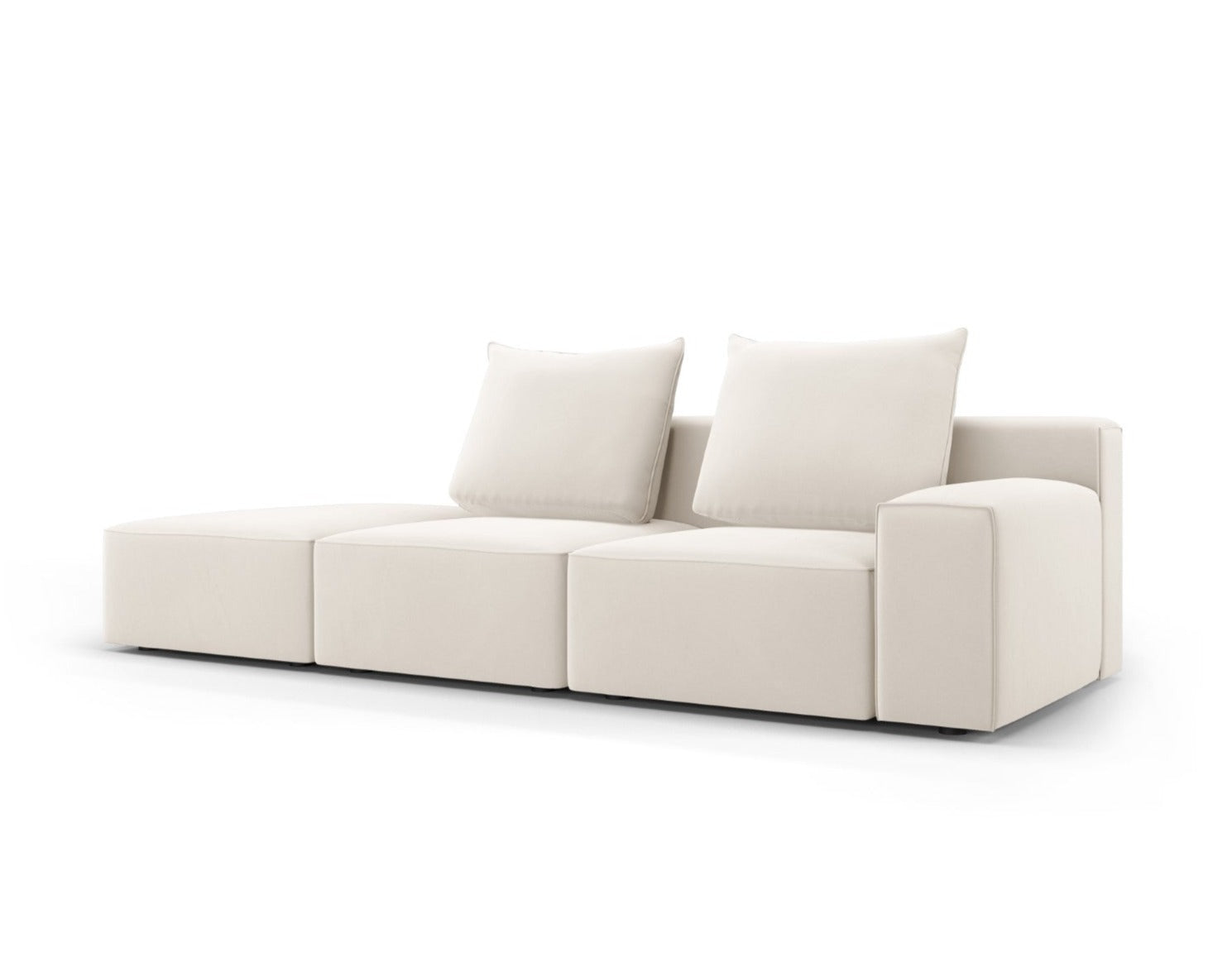 Sofa aksamitna lewostronna 4-osobowa IVY jasnobeżowy Mazzini Sofas    Eye on Design