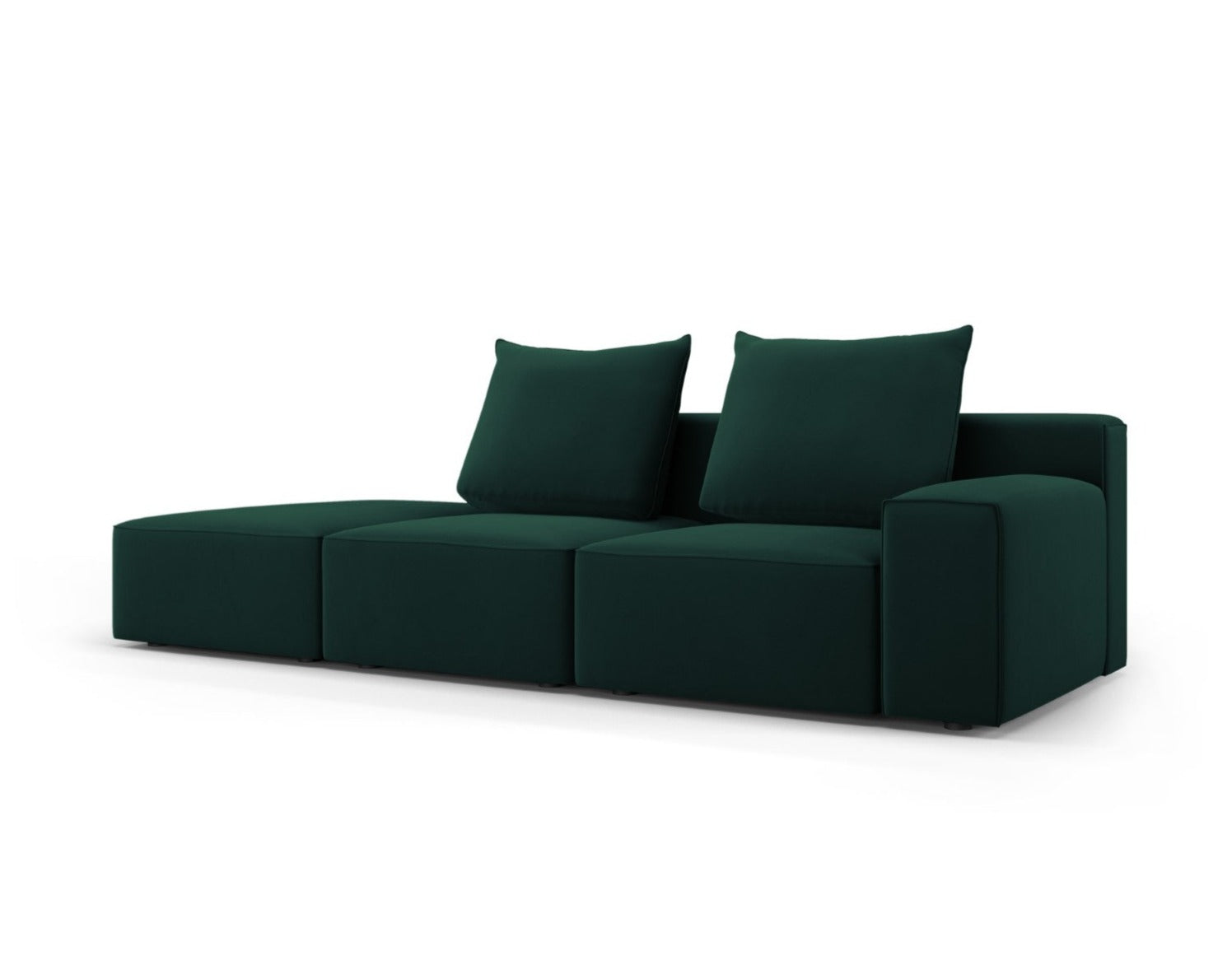 Sofa aksamitna lewostronna 4-osobowa IVY butelkowa zieleń Mazzini Sofas    Eye on Design