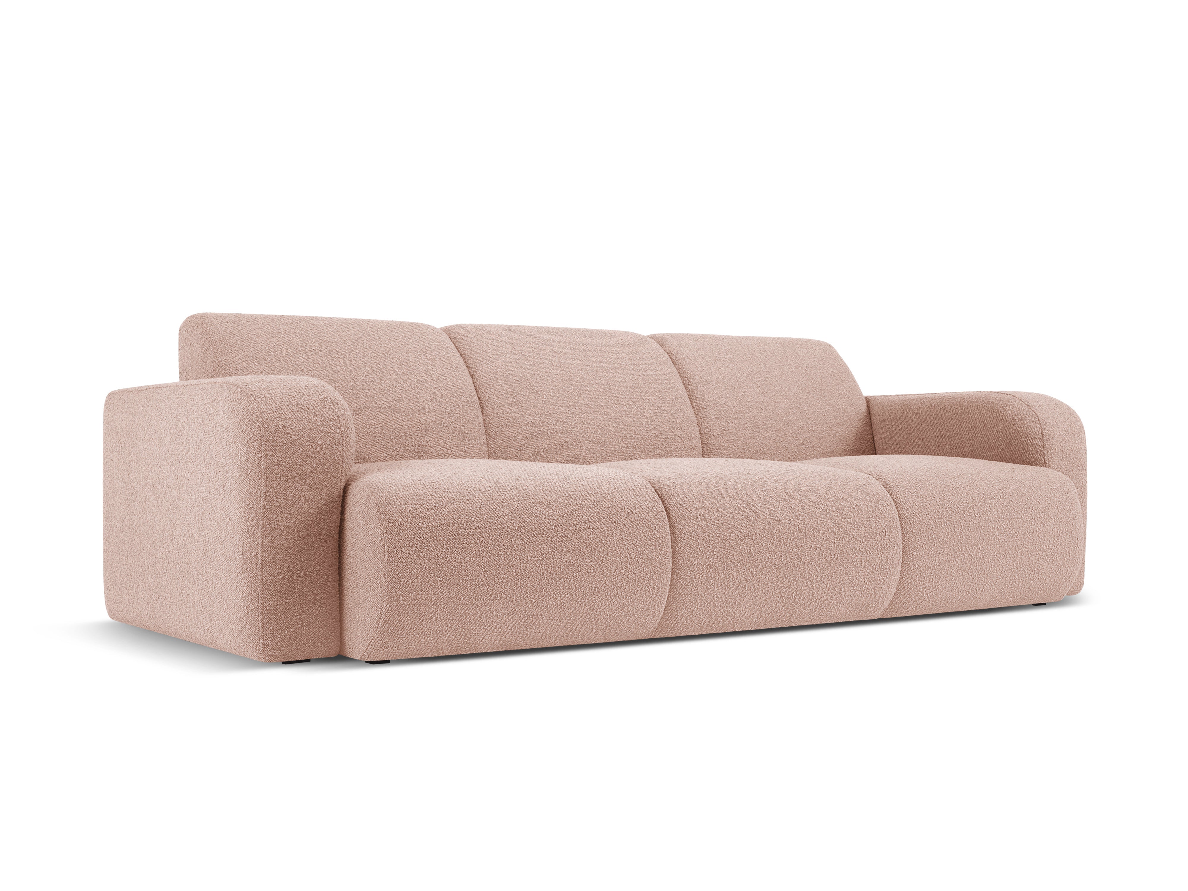 Sofa w tkaninie boucle 3-osobowa MOLINO pudrowy róż Micadoni    Eye on Design