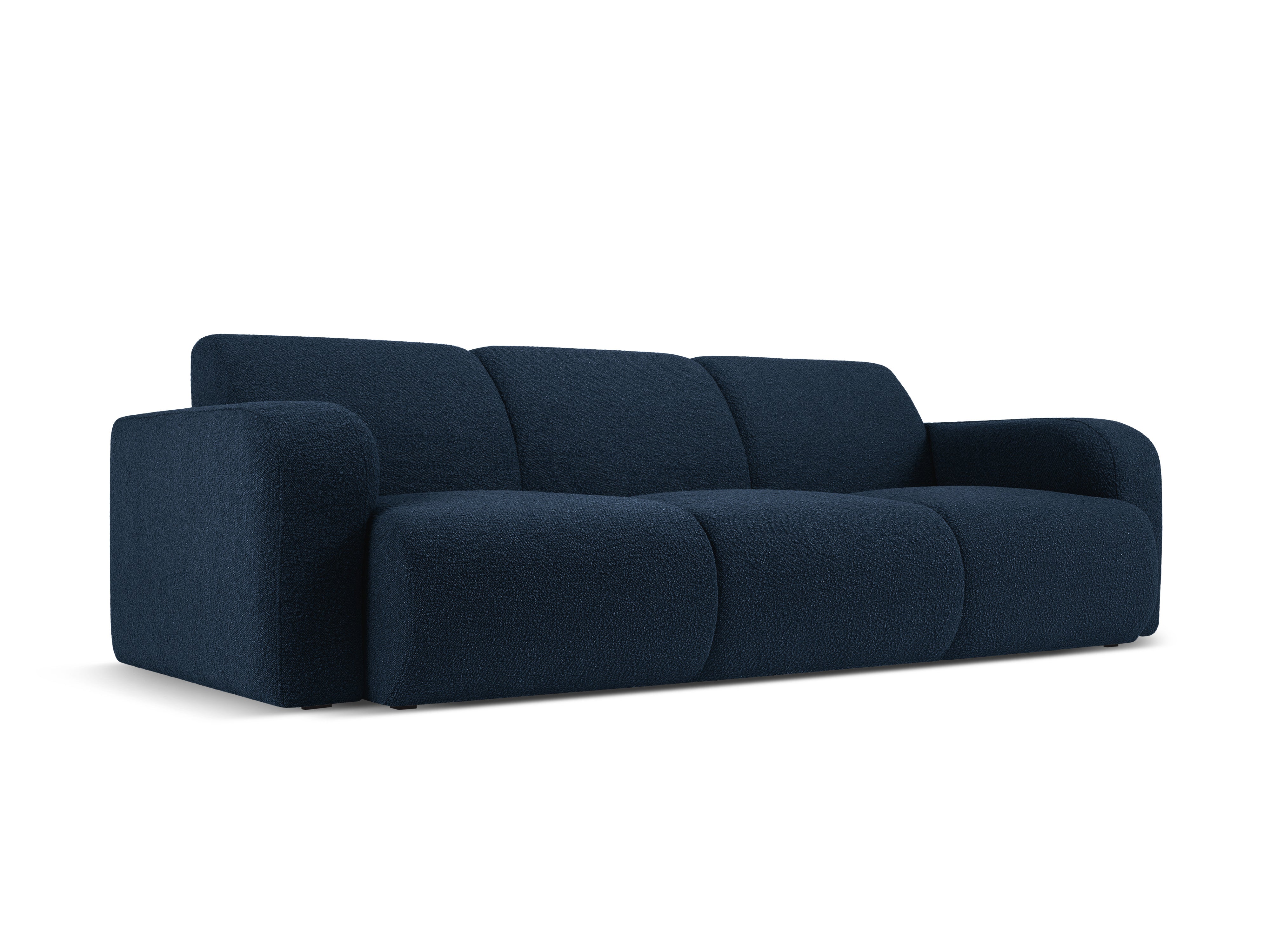 Sofa w tkaninie boucle 3-osobowa MOLINO granatowy Micadoni    Eye on Design