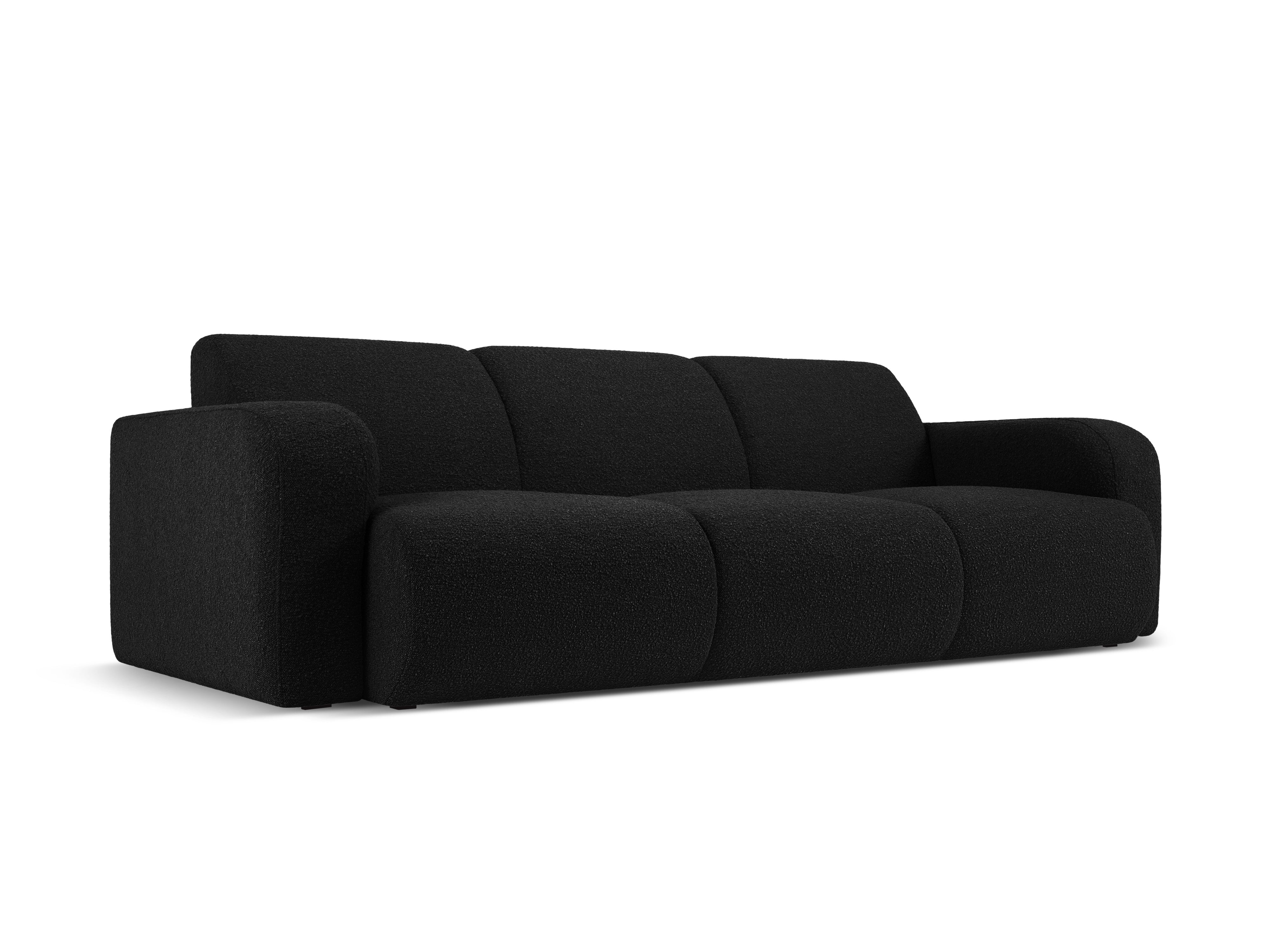 Sofa w tkaninie boucle 3-osobowa MOLINO czarny Micadoni    Eye on Design